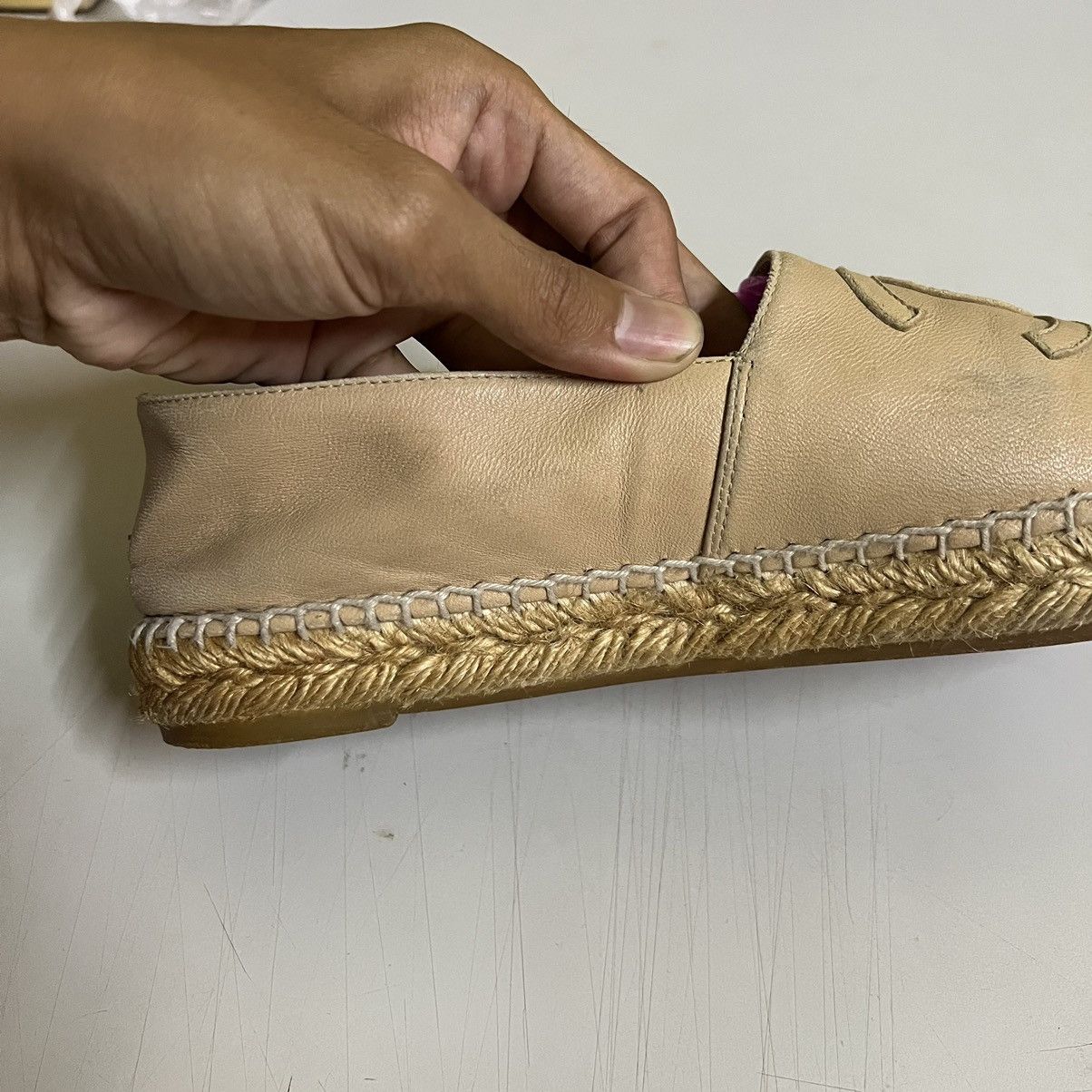 Chanel Chanel Espadrilles Lamb Skin Slip On Beige And Black Size US 9 / IT 39 - 18 Thumbnail