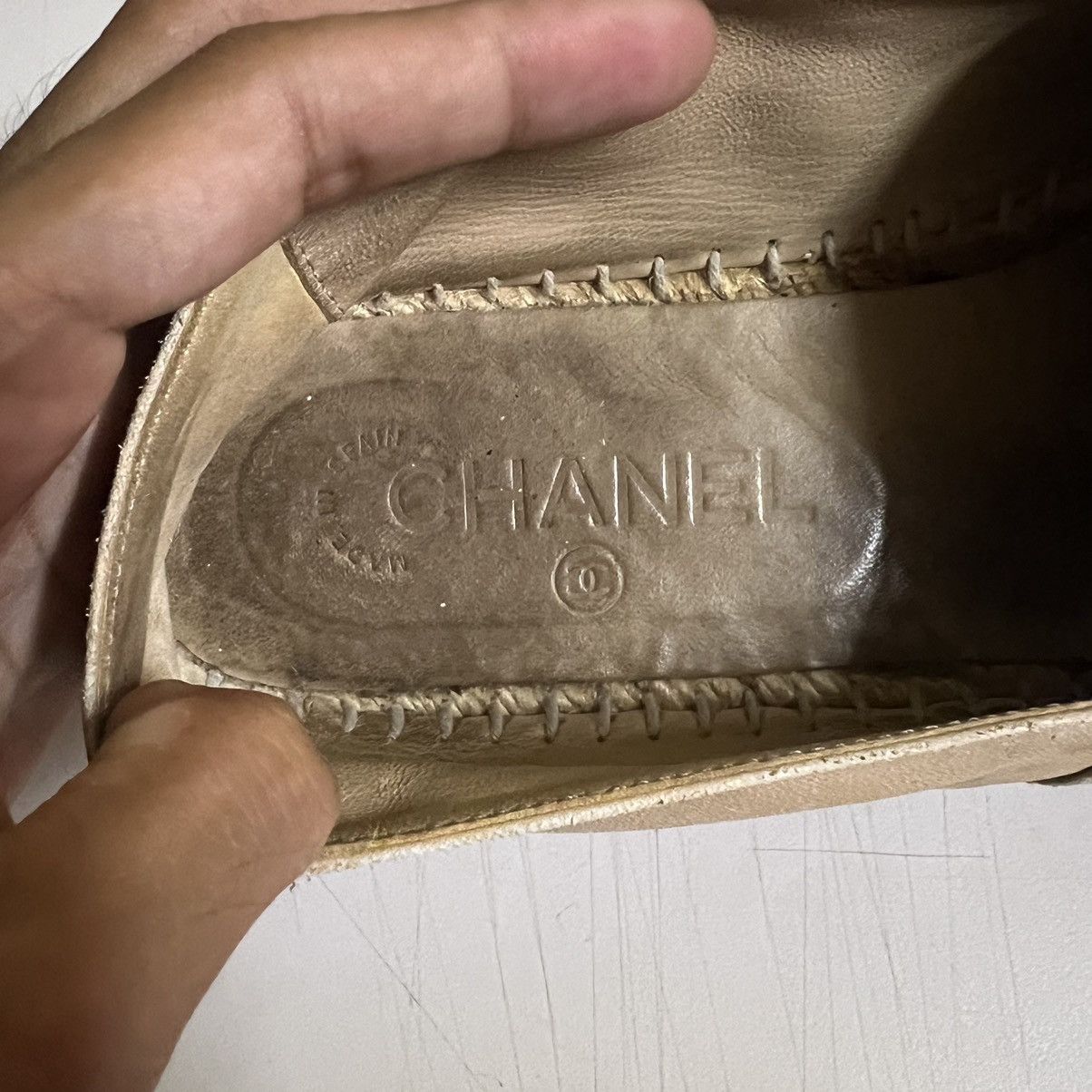 Chanel Chanel Espadrilles Lamb Skin Slip On Beige And Black Size US 9 / IT 39 - 10 Thumbnail
