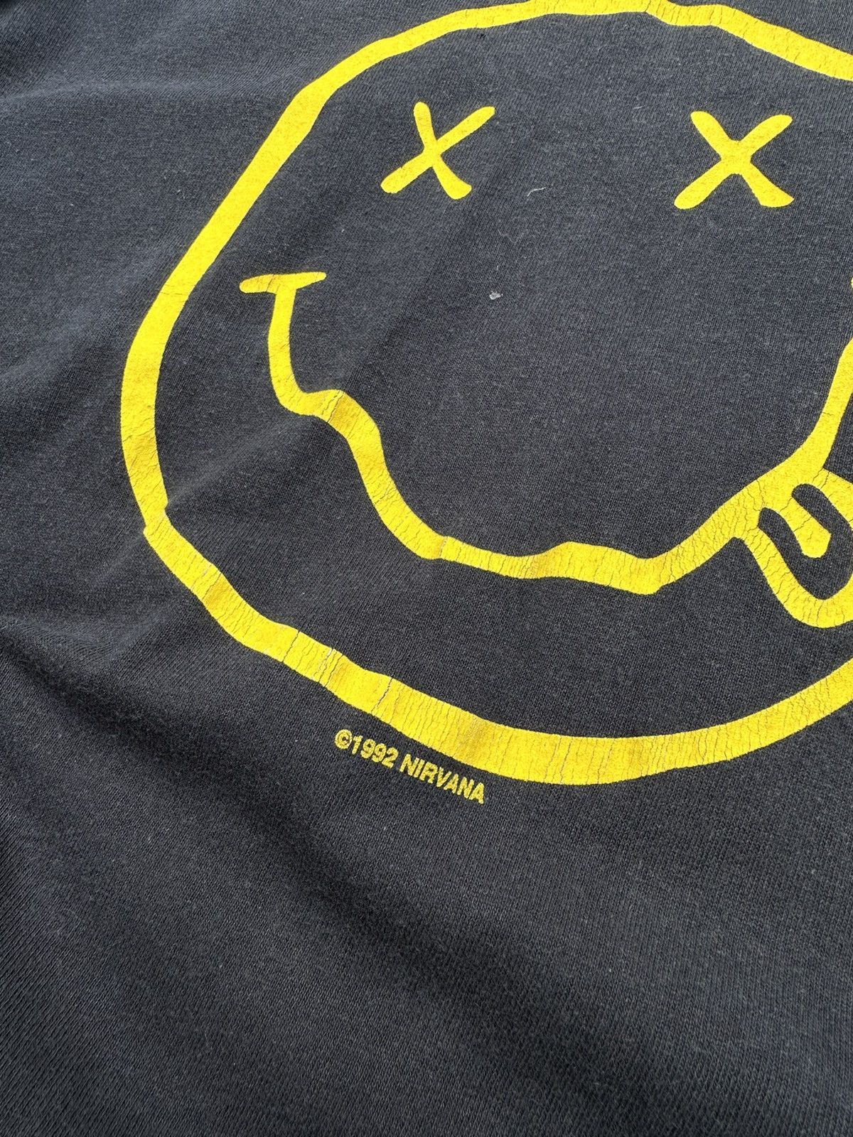 Band Tees × Nirvana × Vintage Vintage Nirvana Smiley Face Reprint Band T-Shirt Size US S / EU 44-46 / 1 - 4 Thumbnail