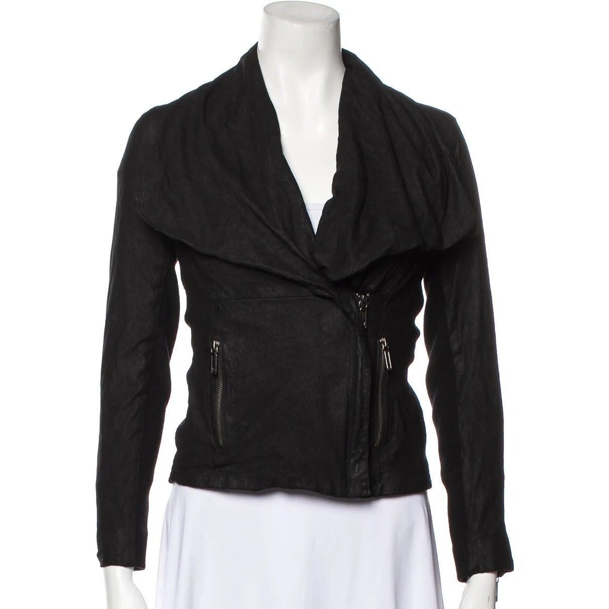 VINCE 100% Leather Side Zip Biker Motorcycle Jacket S $698