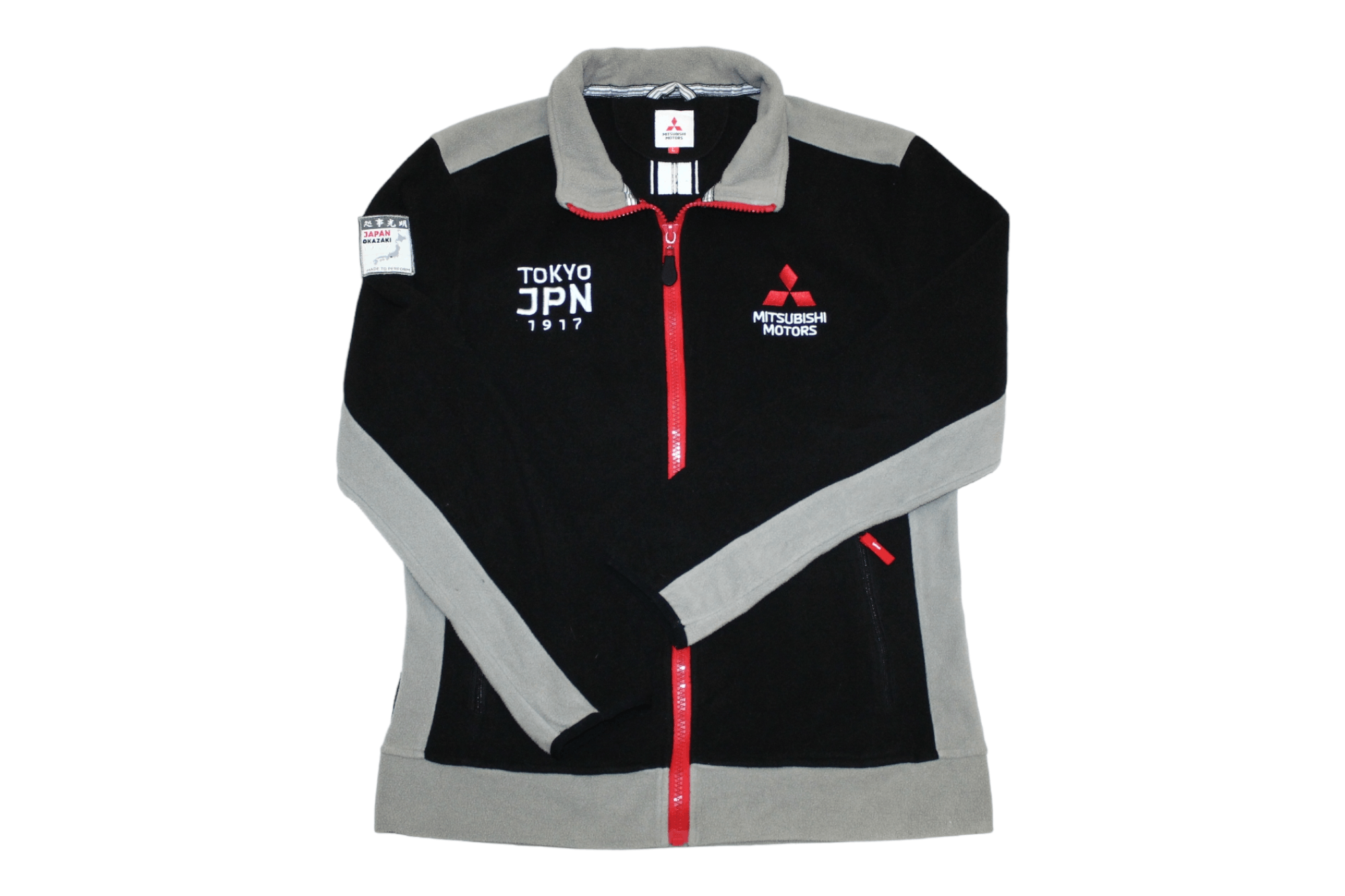 image of Racing Mitsubishi Motors Japan Full Zip Polar Fleece Jacket in Black, Men's (Size Large)
