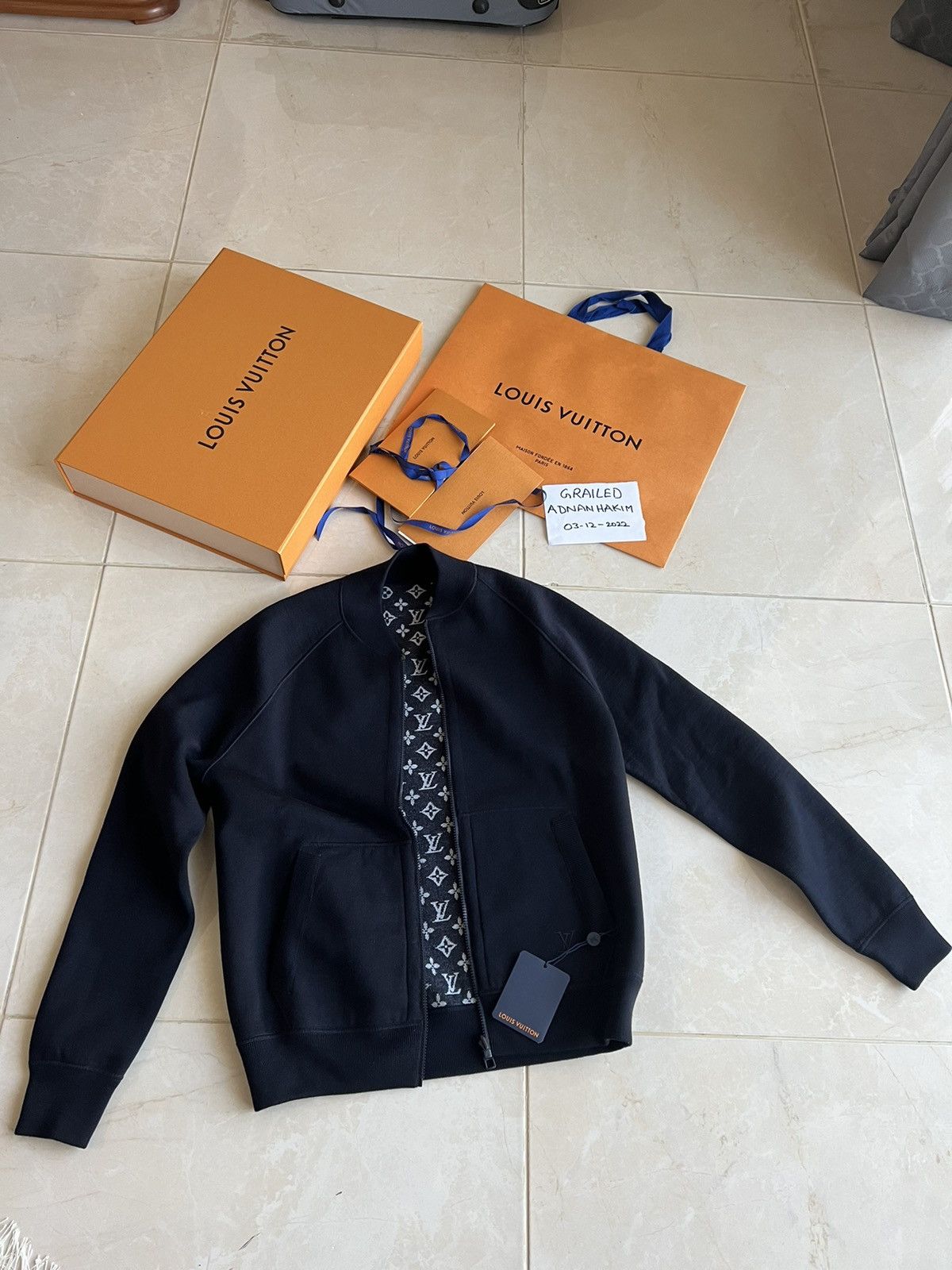 image of Louis Vuitton Revirsable Monogram Track Top in Blue, Men's (Size Medium)