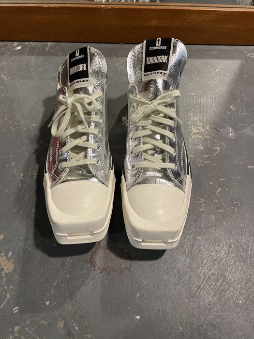 Rick Owens Rick Owens x Converse TURBODRK silver | Grailed