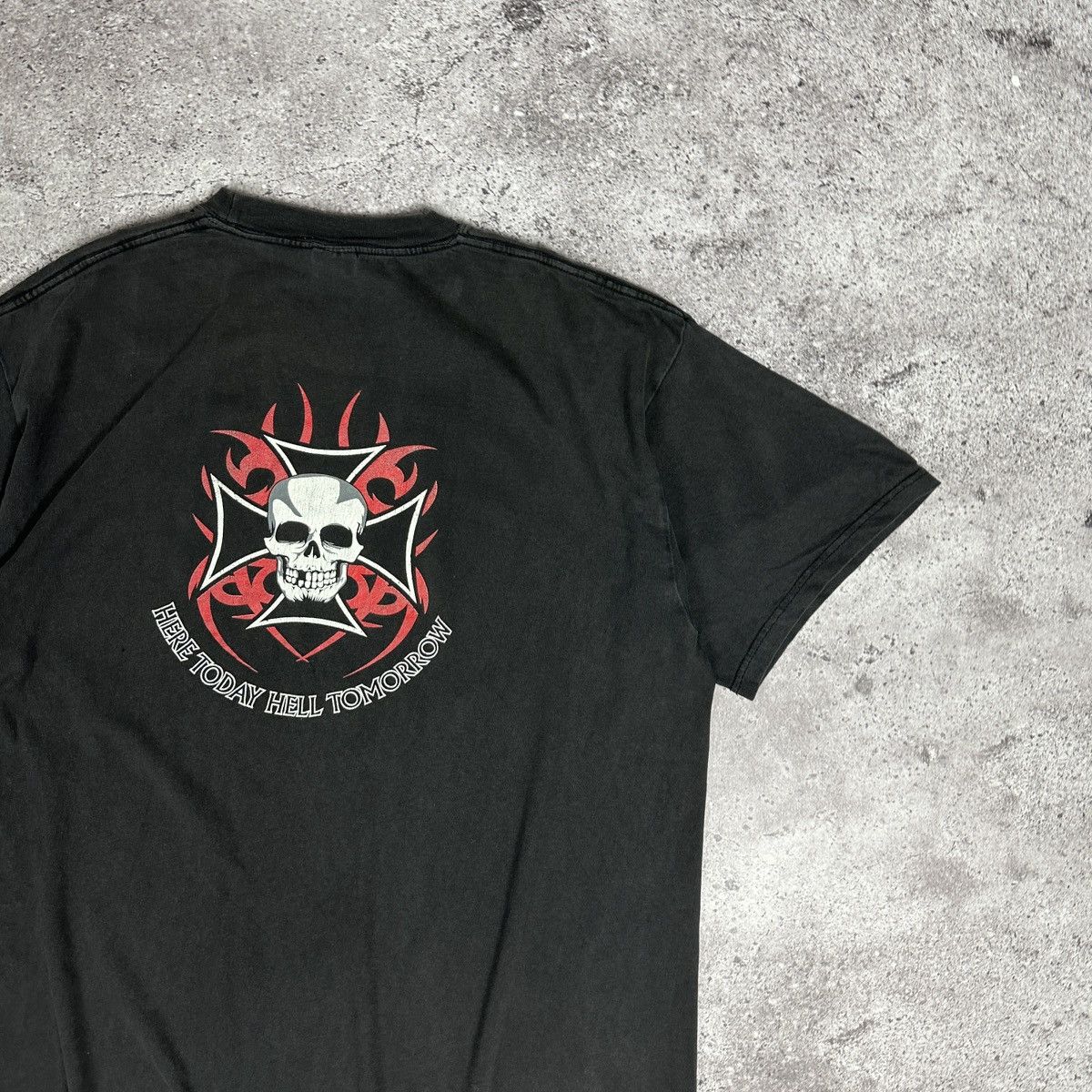 Vintage Vintage 90s West Coast Choppers Here Today Hell Tomorrow tee Size US XXL / EU 58 / 5 - 3 Thumbnail