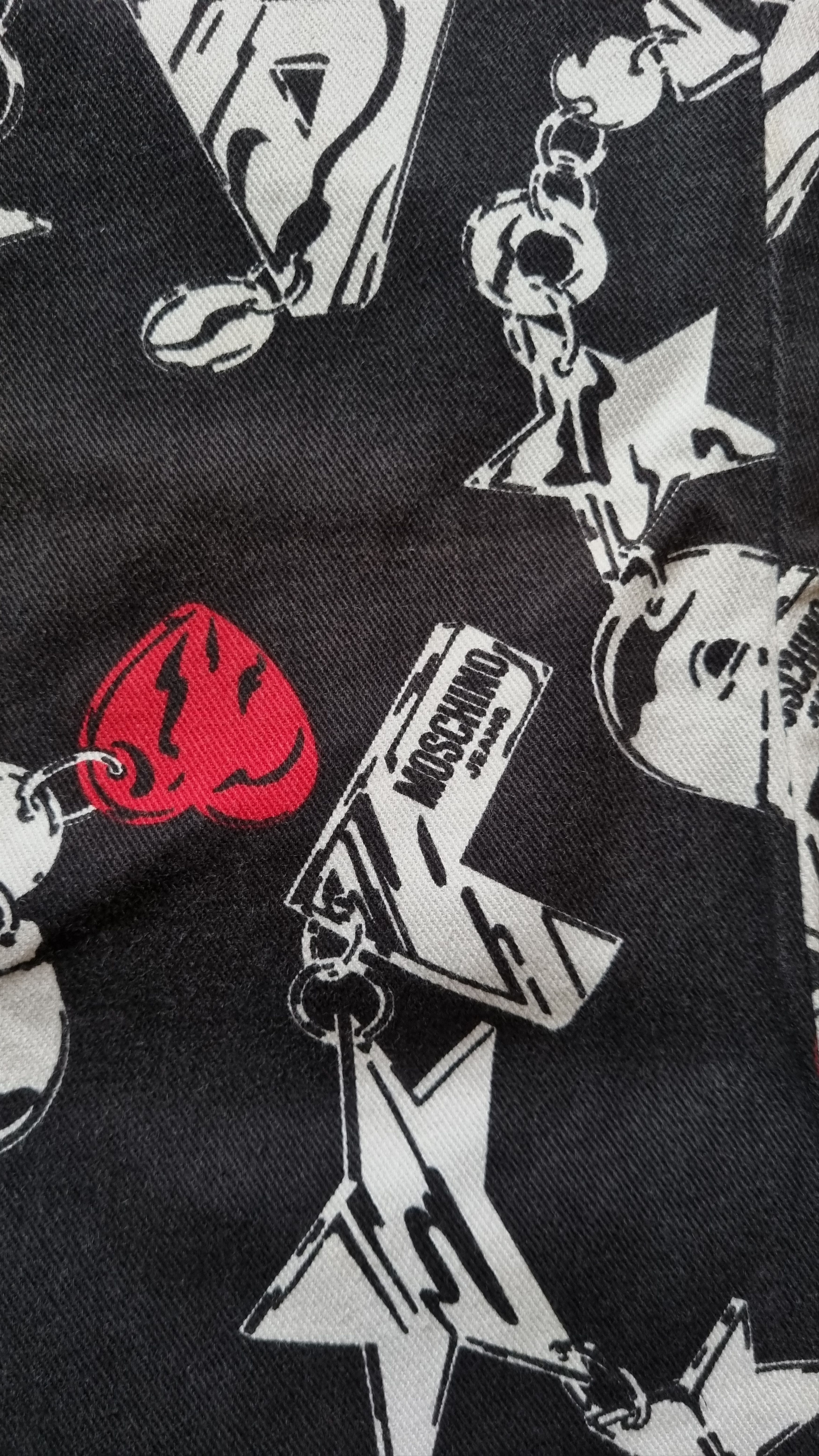 Moschino Rare MOSCHINO Flared Allover Print Denim Jeans Size 27" / US 4 / IT 40 - 11 Thumbnail