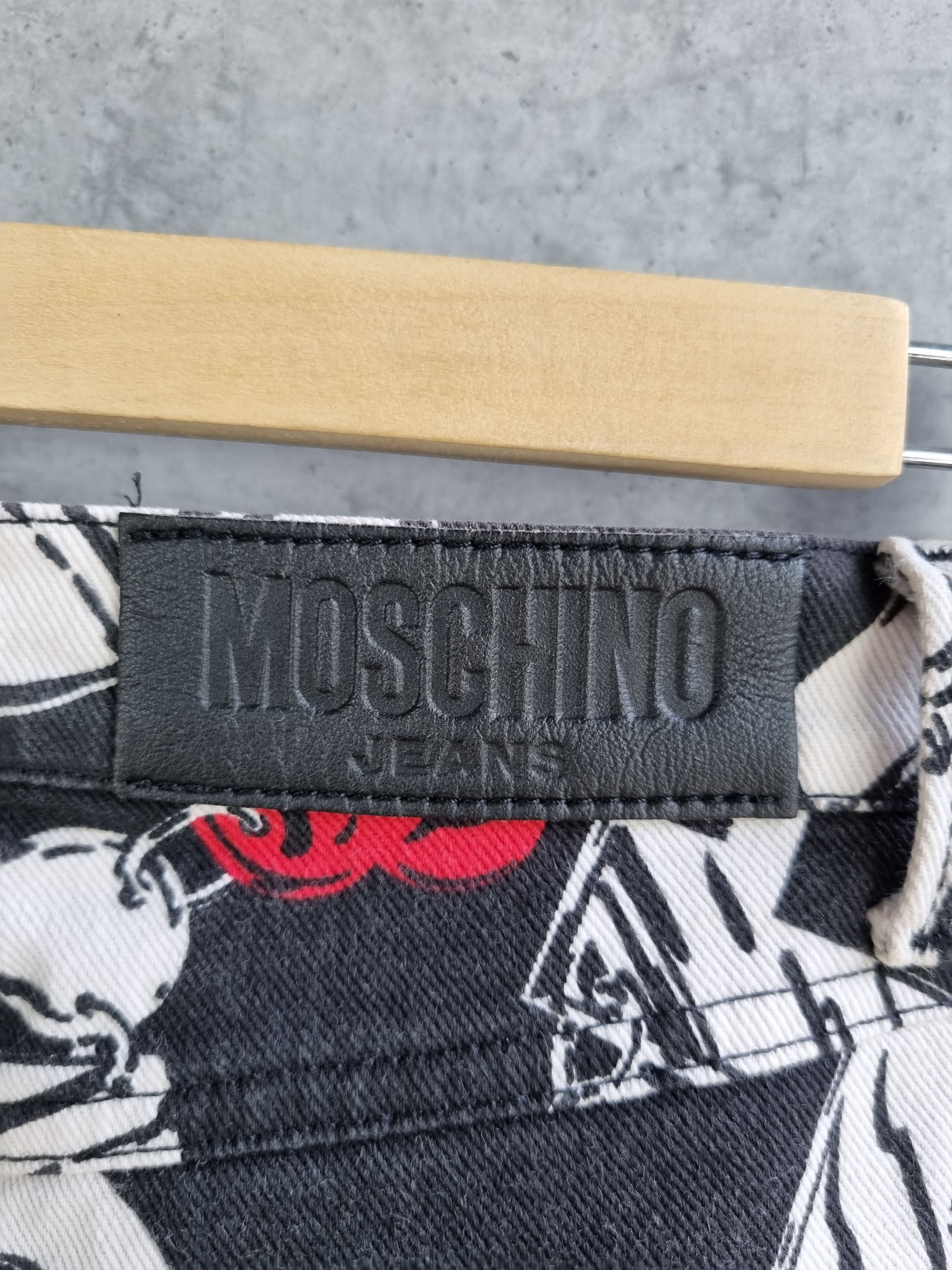 Moschino Rare MOSCHINO Flared Allover Print Denim Jeans Size 27" / US 4 / IT 40 - 9 Thumbnail