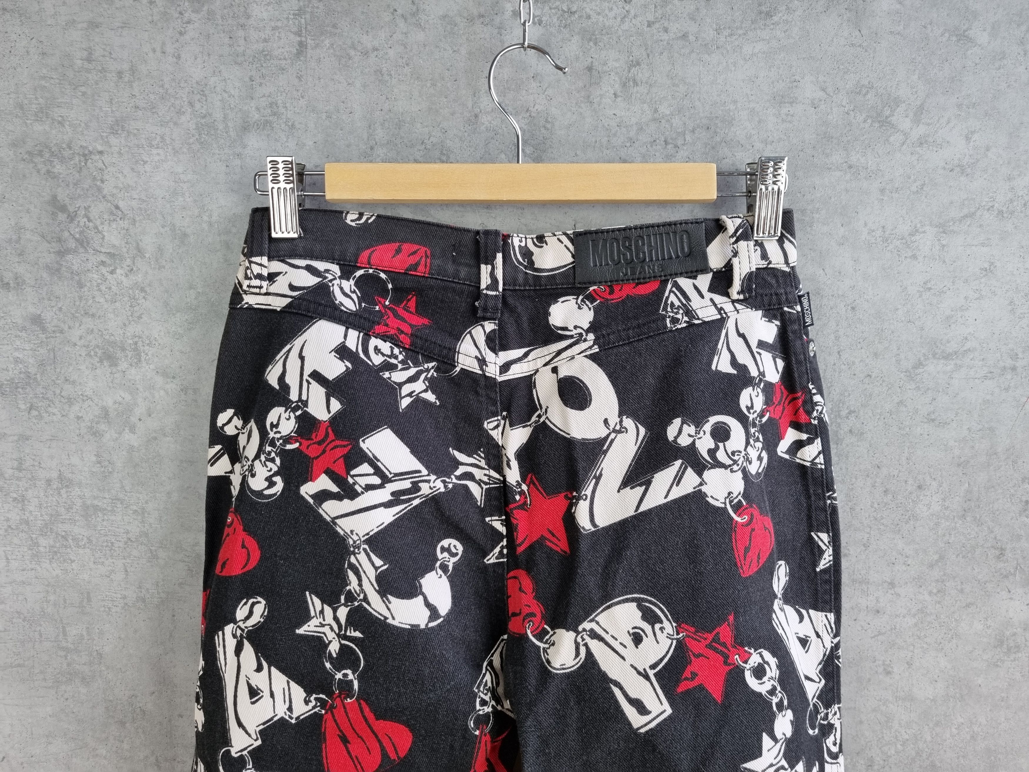 Moschino Rare MOSCHINO Flared Allover Print Denim Jeans Size 27" / US 4 / IT 40 - 8 Thumbnail
