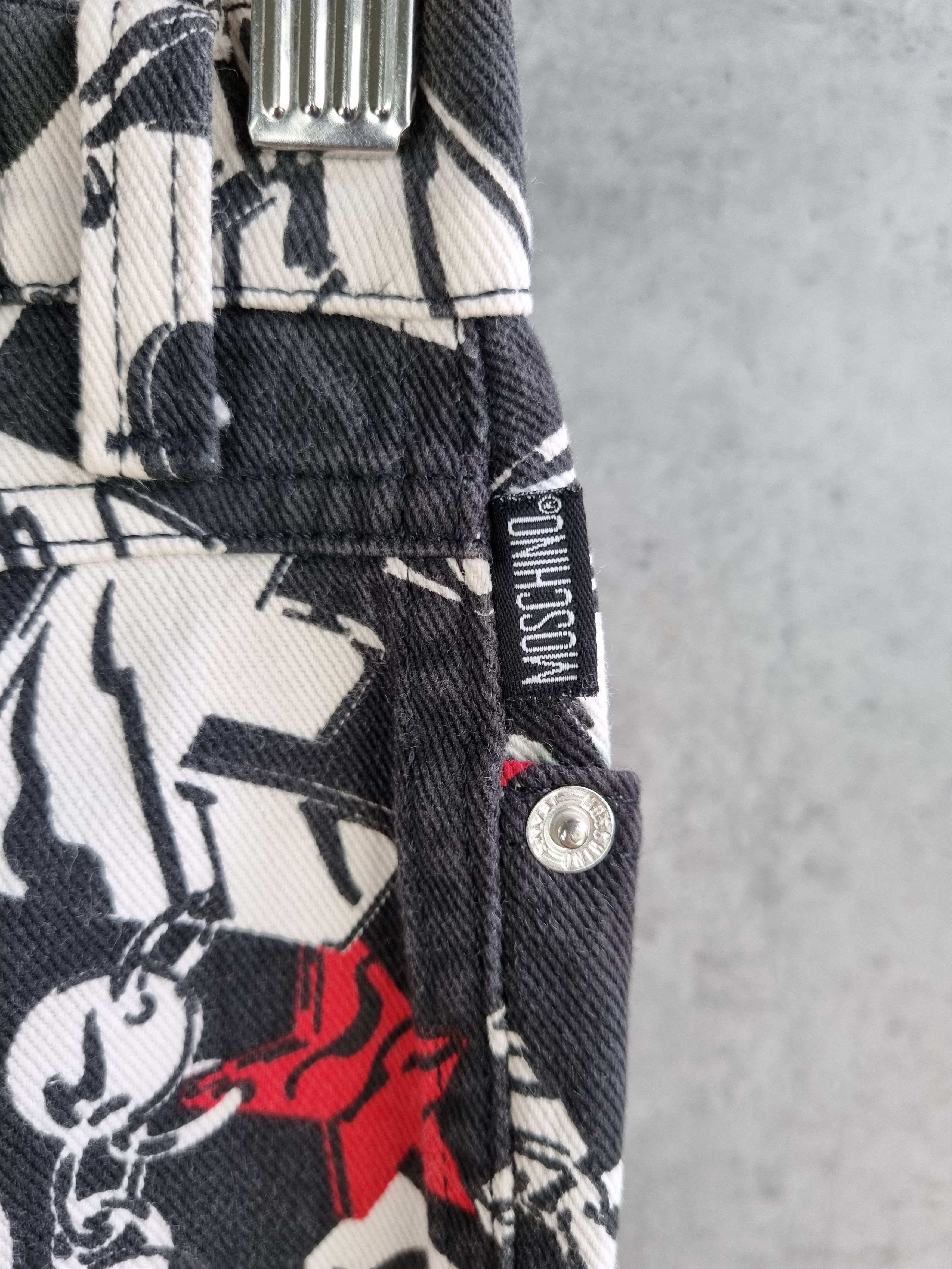 Moschino Rare MOSCHINO Flared Allover Print Denim Jeans Size 27" / US 4 / IT 40 - 16 Thumbnail