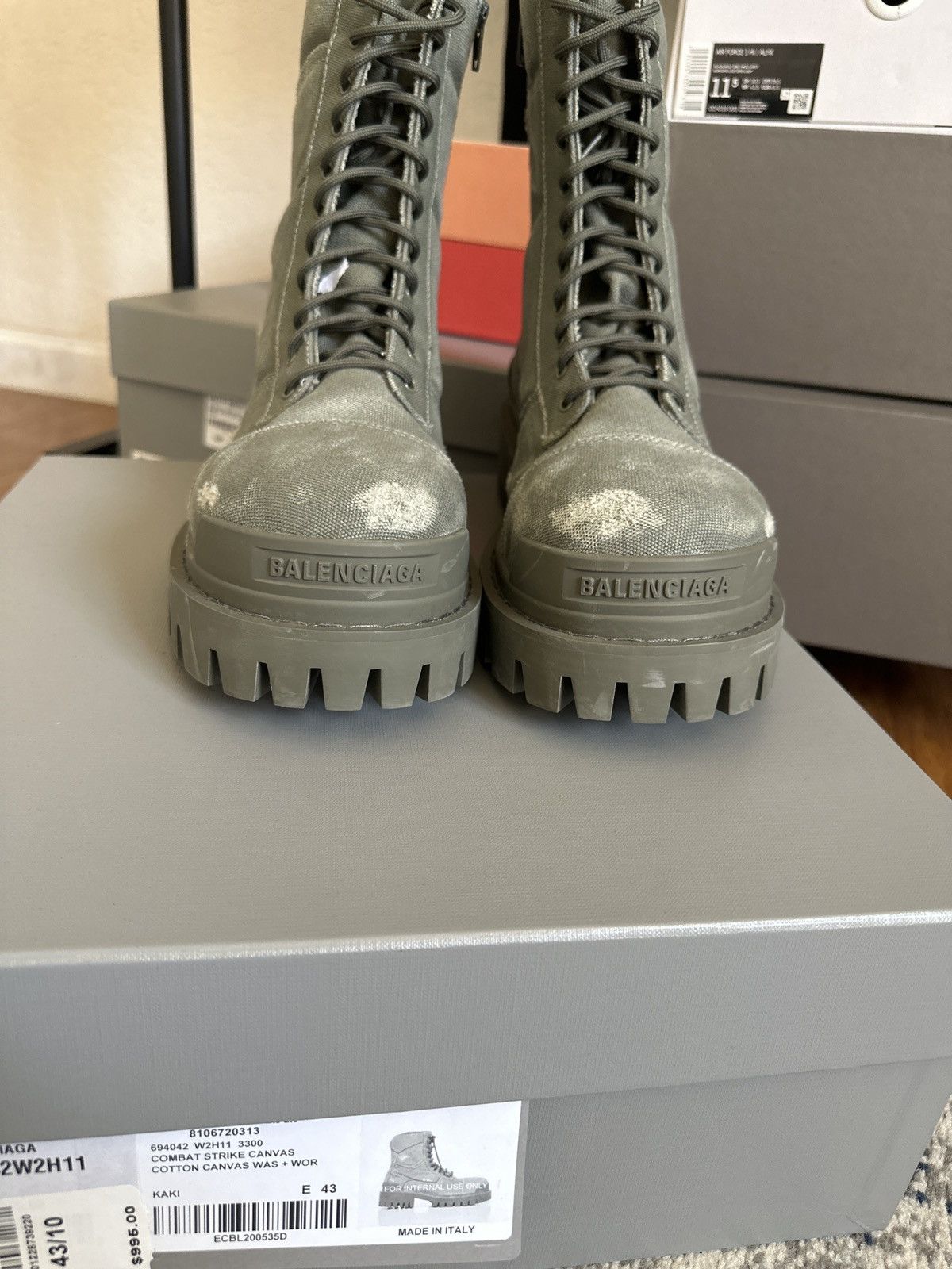 Balenciaga BALENCIAGA COMBAT STRIKE 20MM BOOT IN KAKI | Grailed