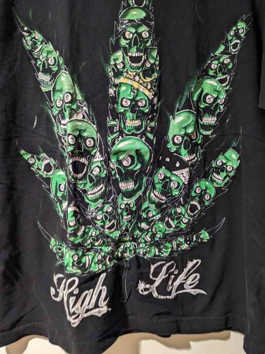 Three 6 mafia 2024 green skull shirt