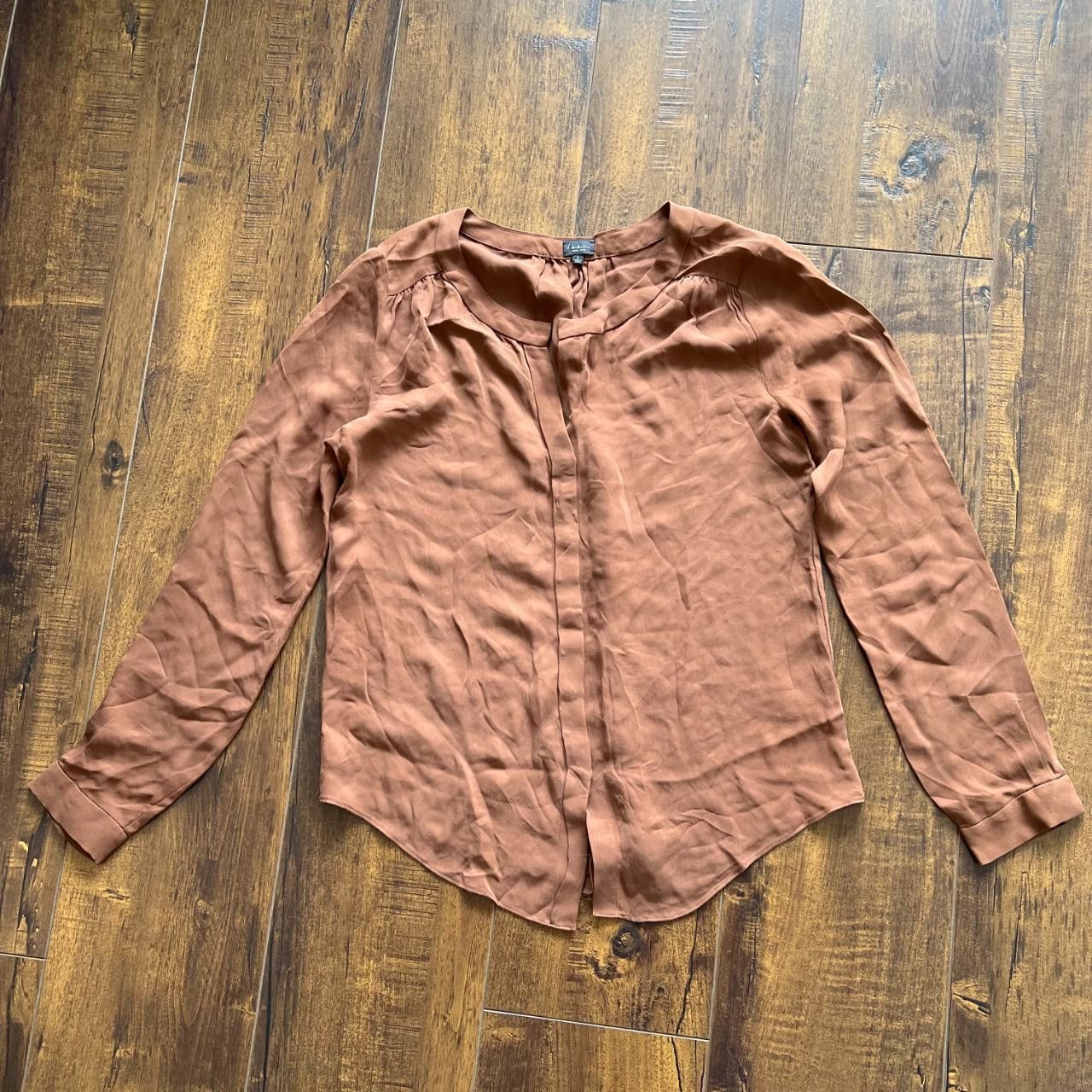 Brown Deadstock Silk Blouse