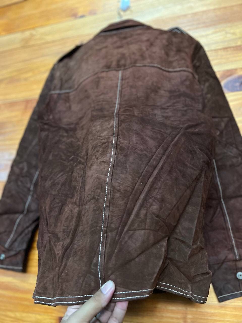 Leather 🔥STEALS🔥VINTAGE 70s SUEDE LEATHER JACKET RETRO COLLAR Size US M / EU 48-50 / 2 - 12 Thumbnail