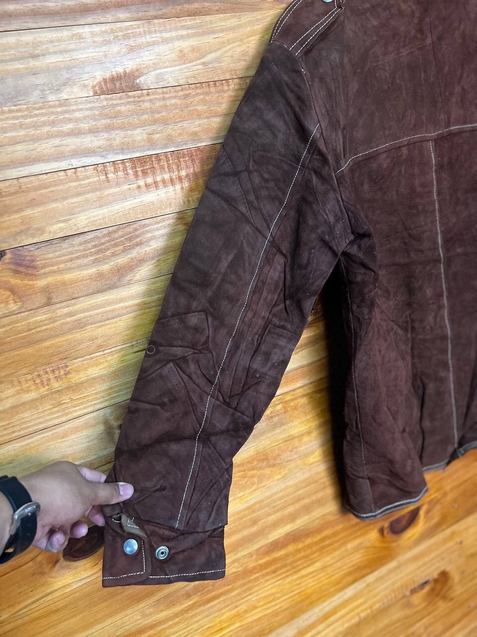 Leather 🔥STEALS🔥VINTAGE 70s SUEDE LEATHER JACKET RETRO COLLAR Size US M / EU 48-50 / 2 - 11 Thumbnail