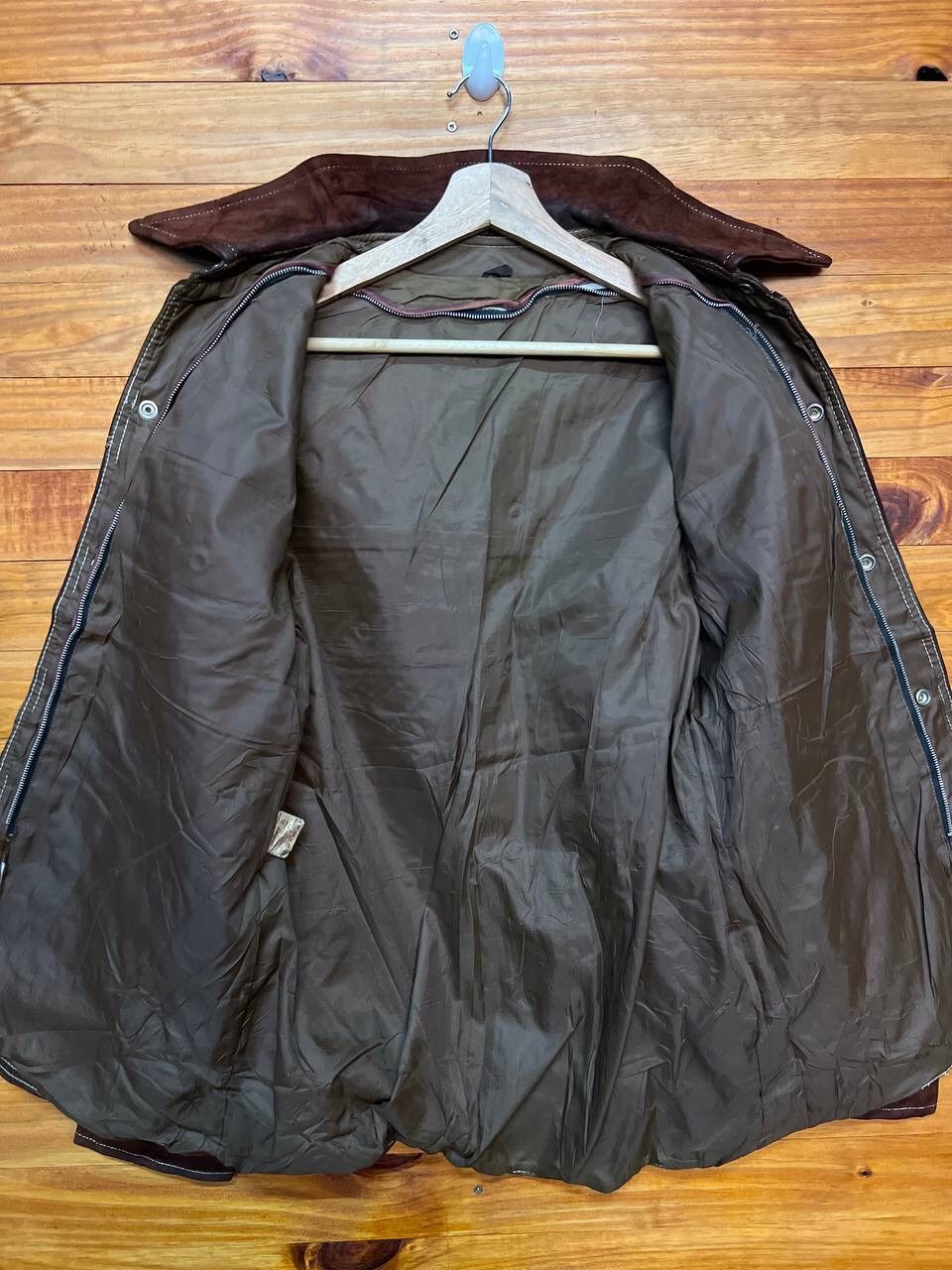 Leather 🔥STEALS🔥VINTAGE 70s SUEDE LEATHER JACKET RETRO COLLAR Size US M / EU 48-50 / 2 - 14 Thumbnail