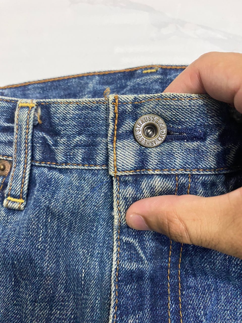 Japanese Brand × Levi's 🔥VINTAGE LEVIS 504 JAPAN DISTRESSED BAGGY DENIM JEANS Size US 33 - 12 Thumbnail