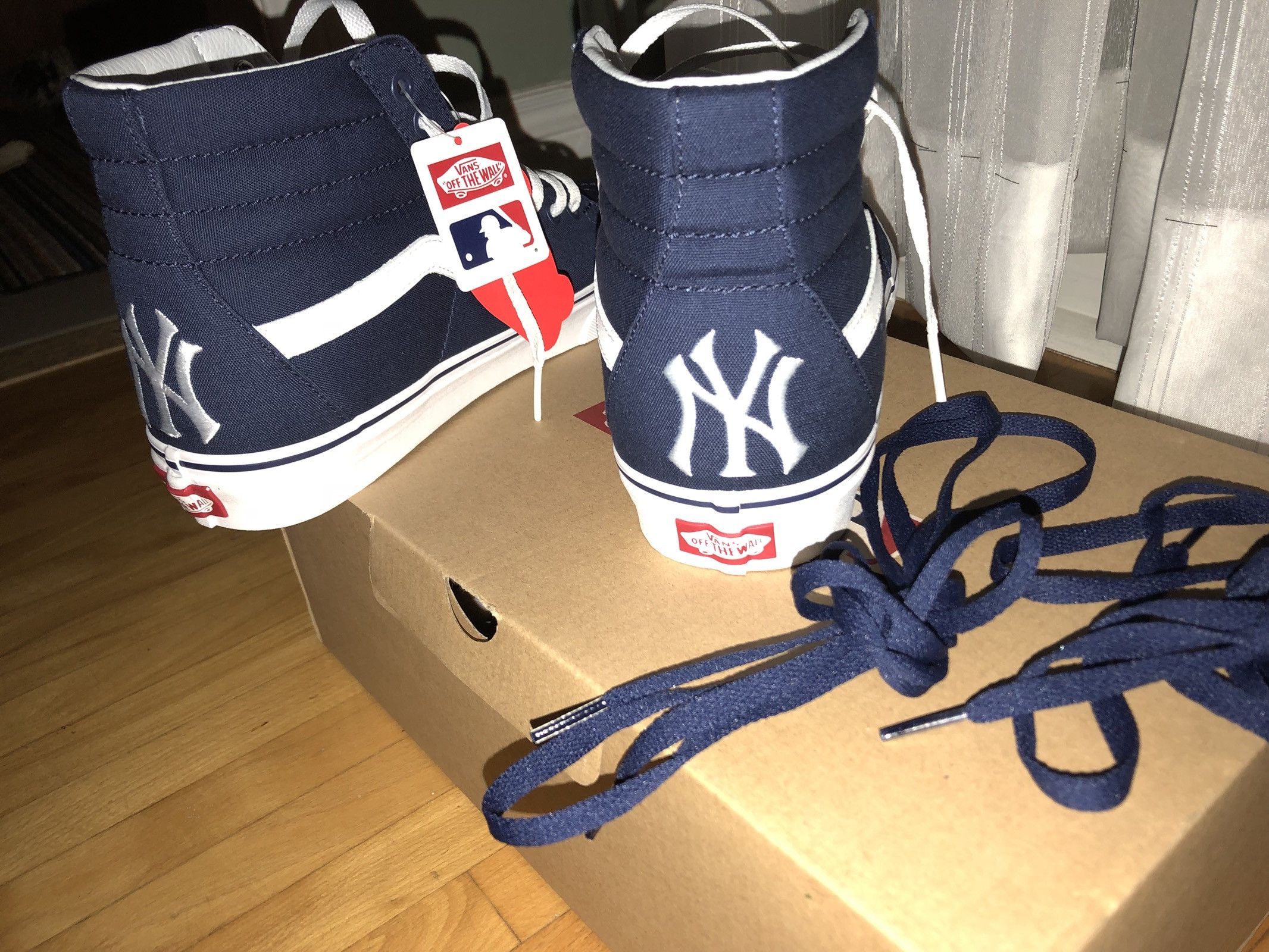 Vans sk8 hi outlet new york yankees