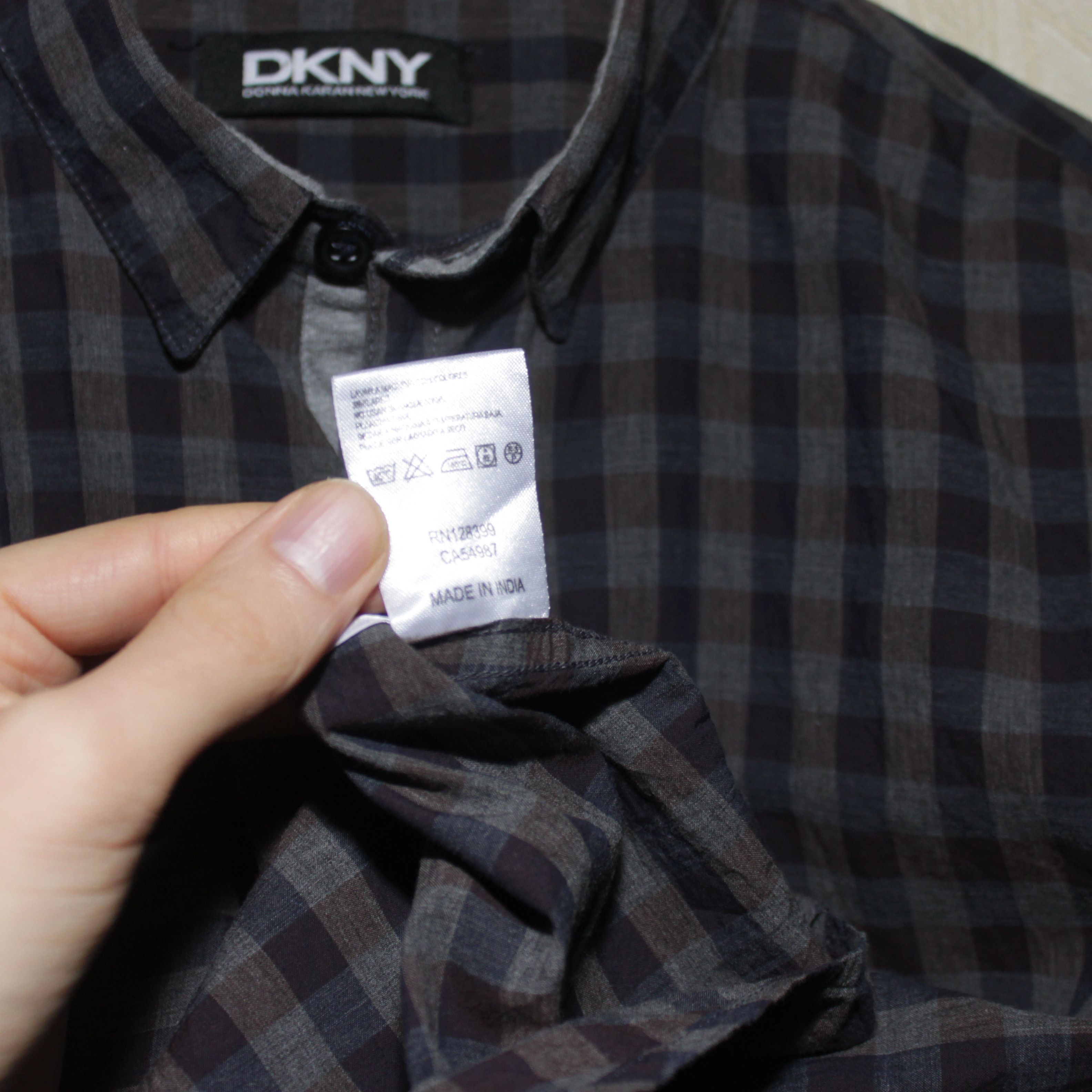 DKNY DKNY Donna Karan New York Shirt Gray Size M Cotton Size US M / EU 48-50 / 2 - 6 Thumbnail
