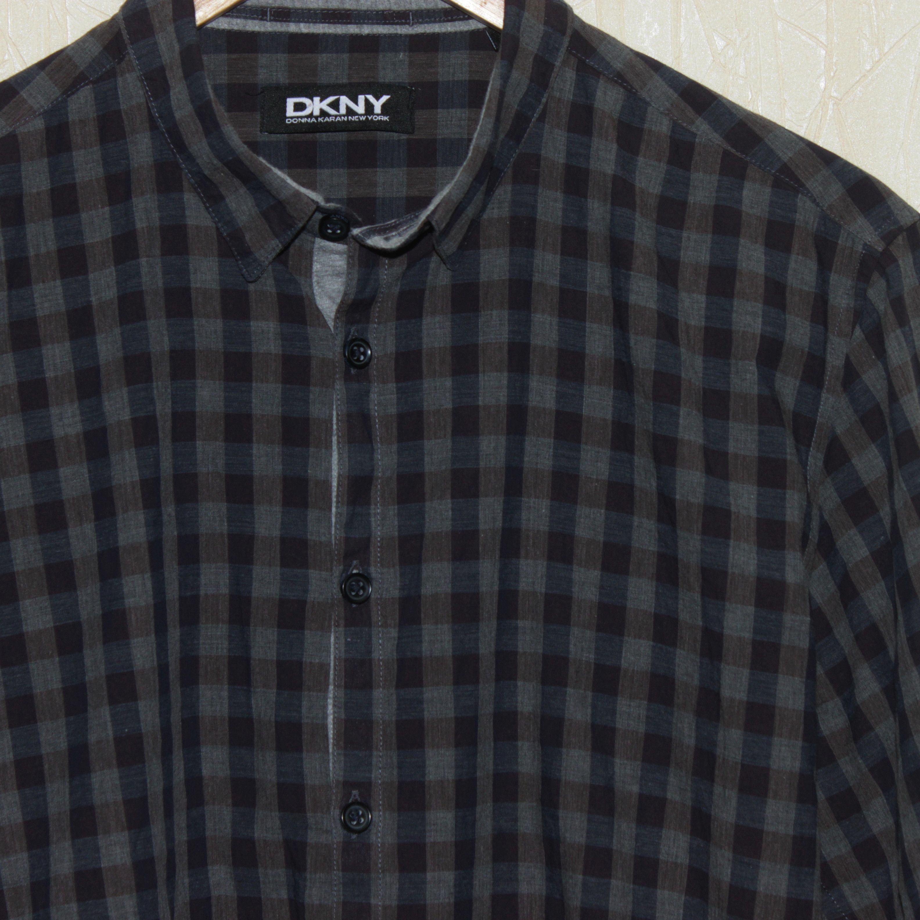 DKNY DKNY Donna Karan New York Shirt Gray Size M Cotton Size US M / EU 48-50 / 2 - 2 Thumbnail
