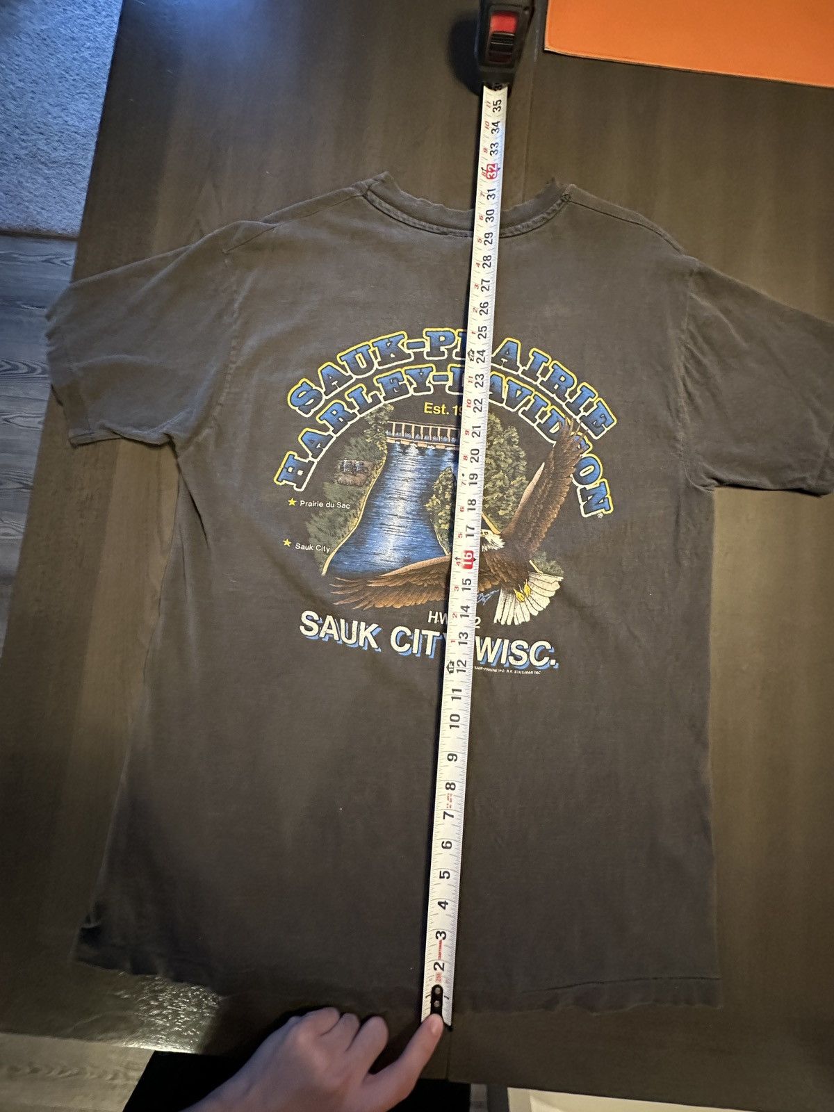 Harley Davidson × Vintage Faded Black/Grey Vintage Single-Stitch Harley T-Shirt Size US XL / EU 56 / 4 - 17 Thumbnail