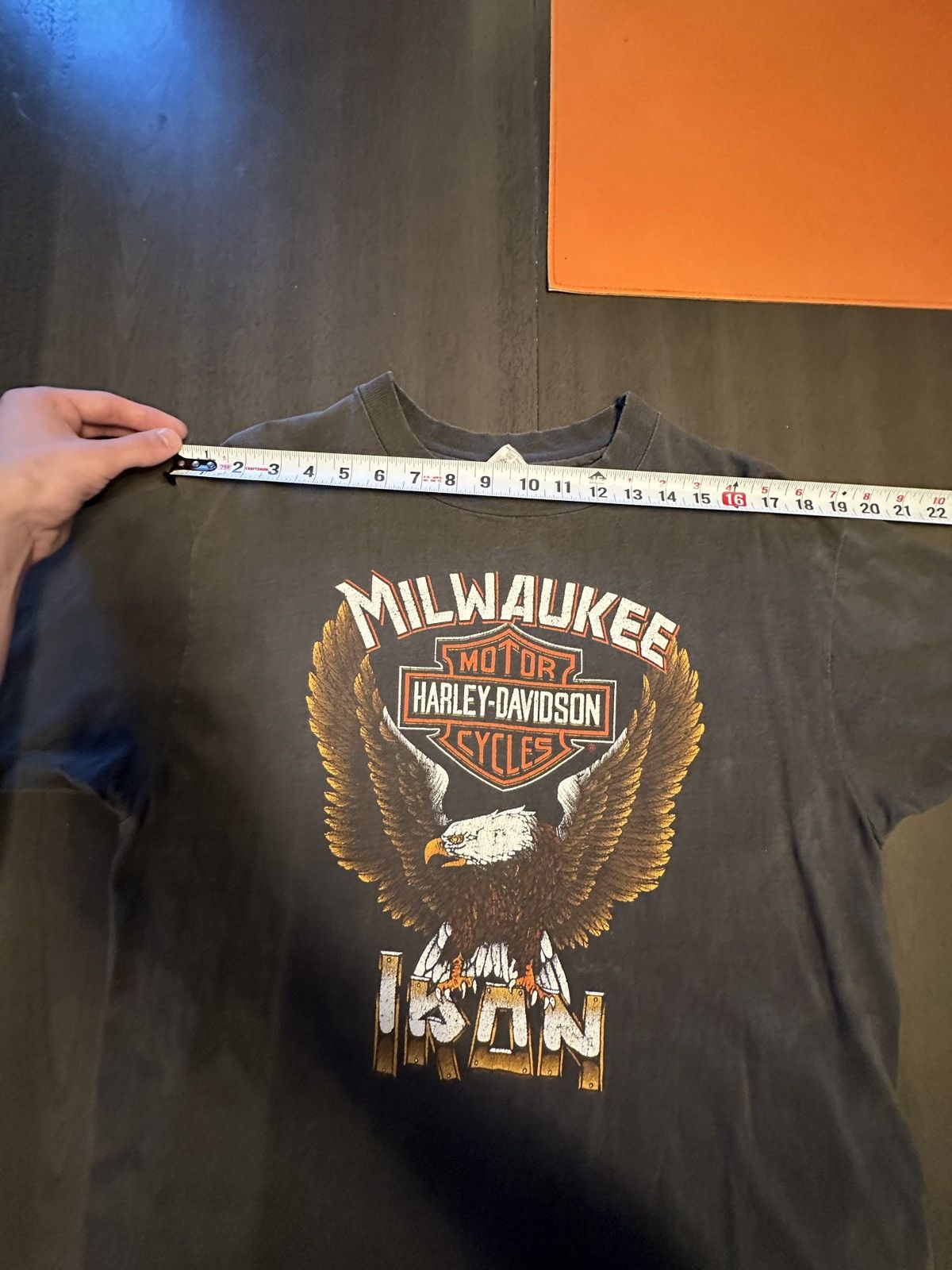 Harley Davidson × Vintage Faded Black/Grey Vintage Single-Stitch Harley T-Shirt Size US XL / EU 56 / 4 - 15 Thumbnail