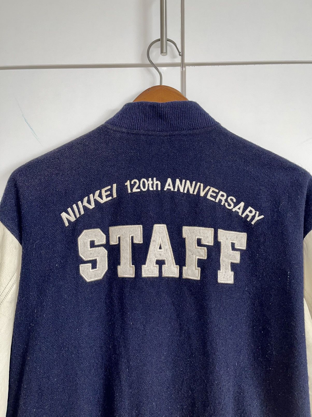 Japanese Brand × Vintage VINTAGE90s🔥🔥NIKKEI 120th ANNIVERSARY WOOL VARSITY JACKET Size US M / EU 48-50 / 2 - 7 Thumbnail