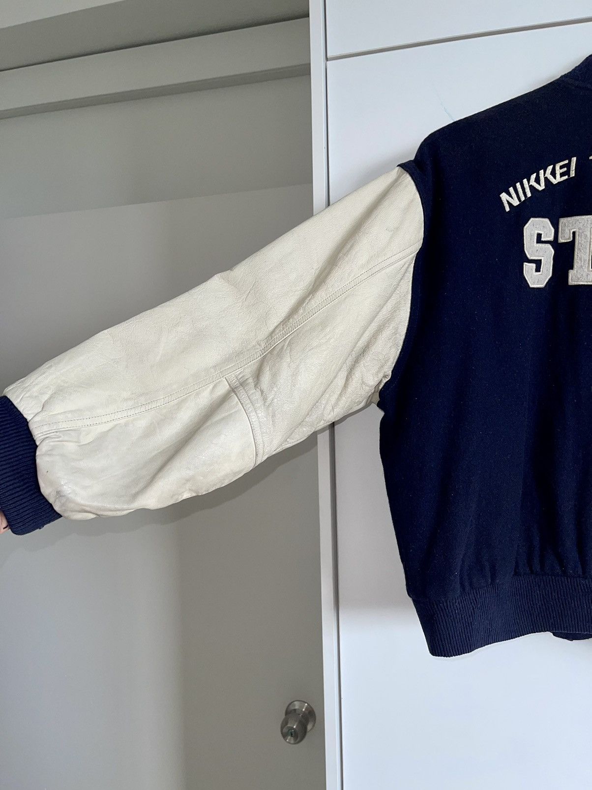 Japanese Brand × Vintage VINTAGE90s🔥🔥NIKKEI 120th ANNIVERSARY WOOL VARSITY JACKET Size US M / EU 48-50 / 2 - 9 Thumbnail