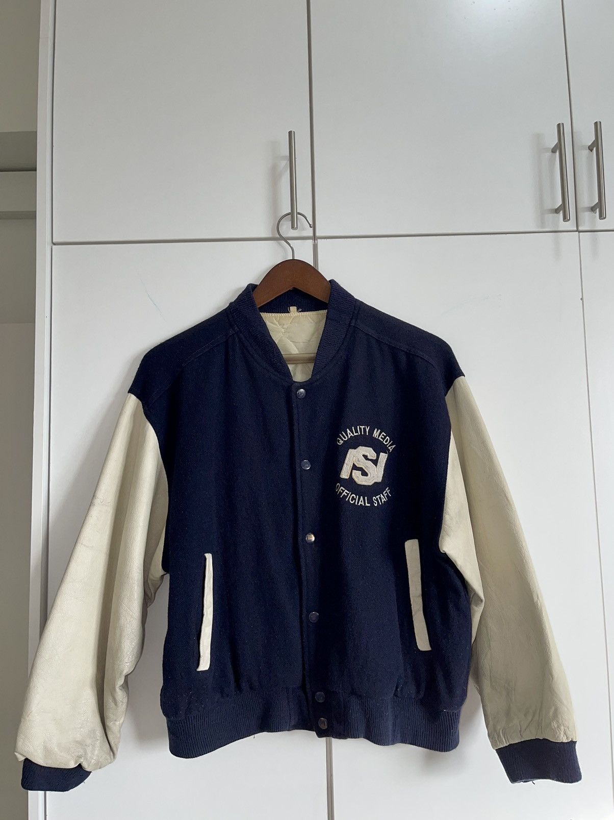 Japanese Brand × Vintage VINTAGE90s🔥🔥NIKKEI 120th ANNIVERSARY WOOL VARSITY JACKET Size US M / EU 48-50 / 2 - 1 Thumbnail