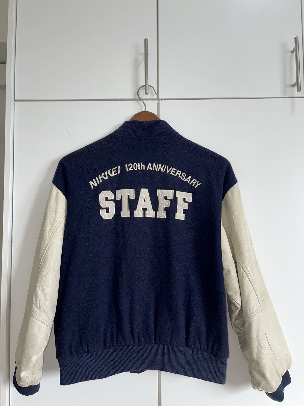 Japanese Brand × Vintage VINTAGE90s🔥🔥NIKKEI 120th ANNIVERSARY WOOL VARSITY JACKET Size US M / EU 48-50 / 2 - 6 Thumbnail