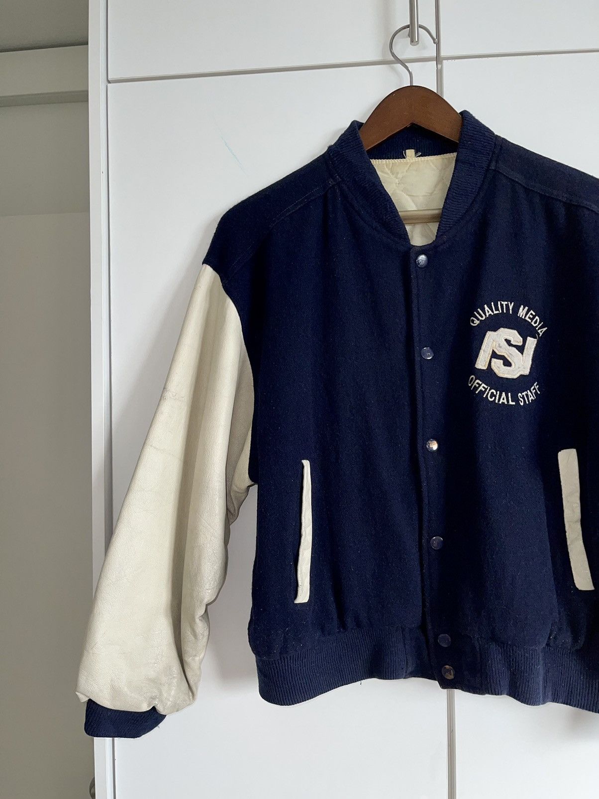 Japanese Brand × Vintage VINTAGE90s🔥🔥NIKKEI 120th ANNIVERSARY WOOL VARSITY JACKET Size US M / EU 48-50 / 2 - 2 Thumbnail