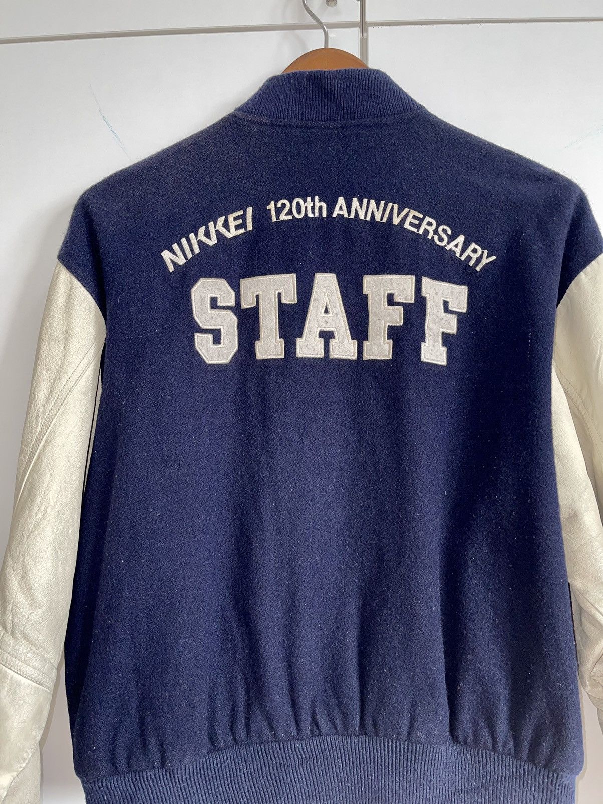 Japanese Brand × Vintage VINTAGE90s🔥🔥NIKKEI 120th ANNIVERSARY WOOL VARSITY JACKET Size US M / EU 48-50 / 2 - 8 Thumbnail