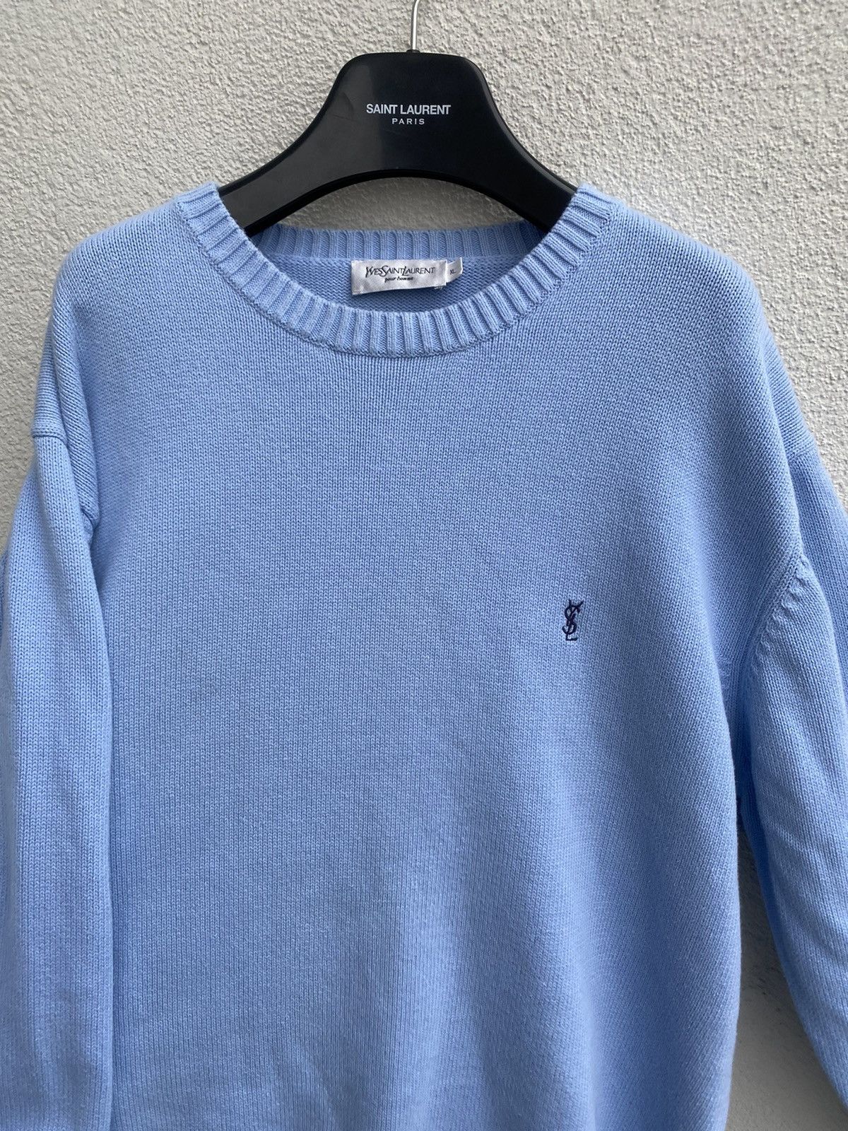 Yves Saint Laurent Blue YSL Sweater Knit Size US XL / EU 56 / 4 - 10 Thumbnail