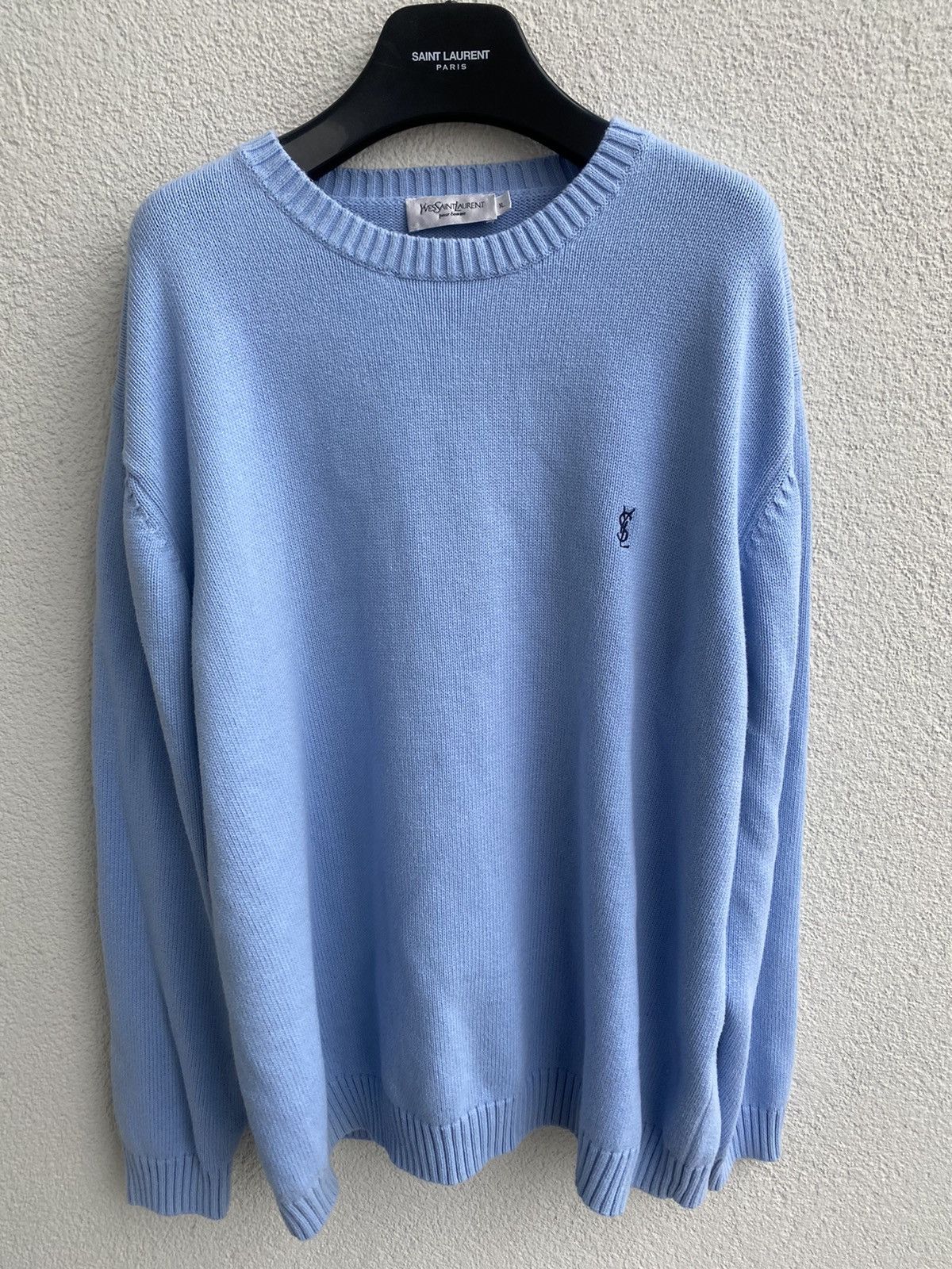 Yves Saint Laurent Blue YSL Sweater Knit Size US XL / EU 56 / 4 - 4 Thumbnail
