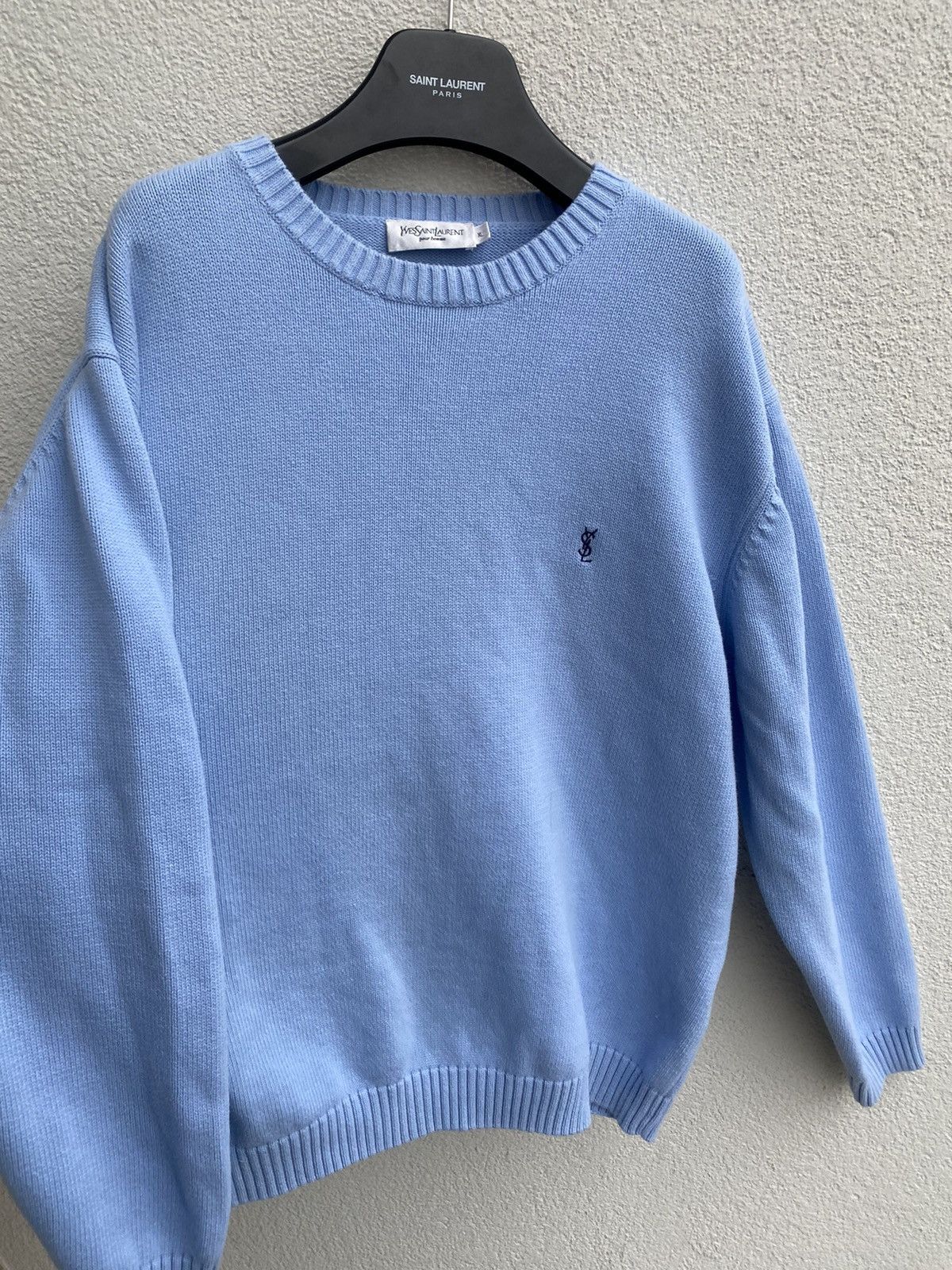 Yves Saint Laurent Blue YSL Sweater Knit Size US XL / EU 56 / 4 - 2 Thumbnail