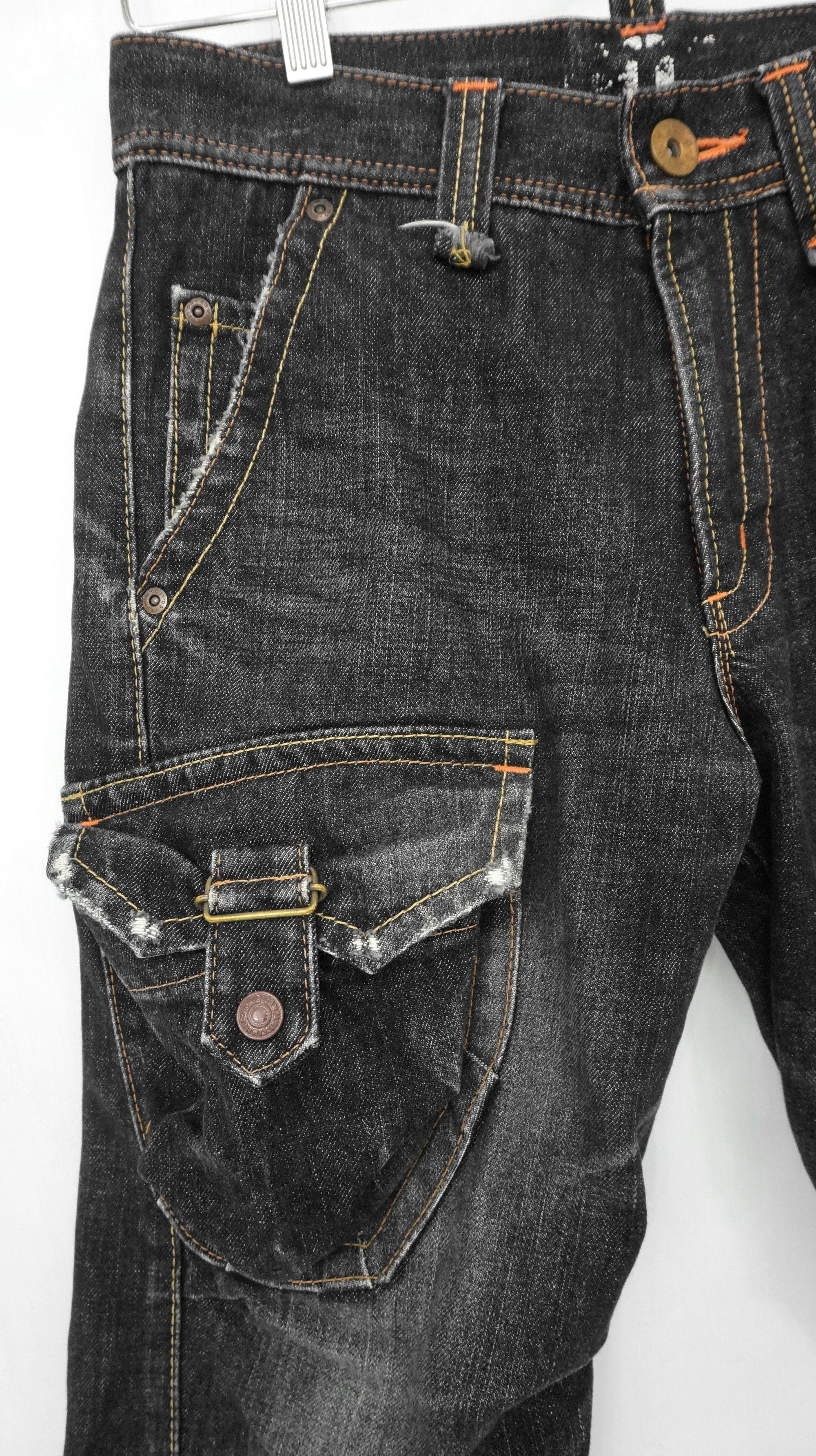 Edwin 🔥FIRE🔥 EDWIN 503 Black Flared Cargo Jeans Size US 28 / EU 44 - 5 Thumbnail