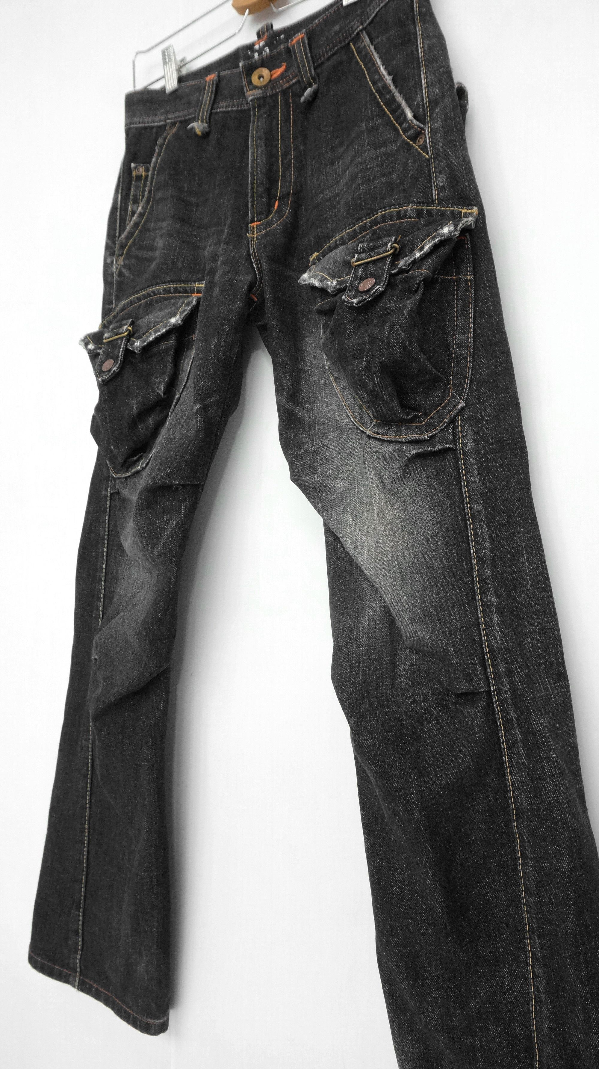 Edwin 🔥FIRE🔥 EDWIN 503 Black Flared Cargo Jeans Size US 28 / EU 44 - 4 Thumbnail
