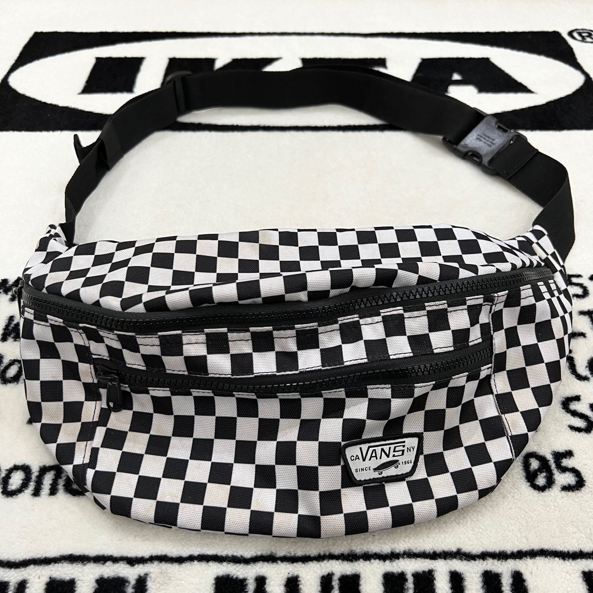 Vans Vans Black White Checkered Sling bag Bumbag Belt Bag | Grailed