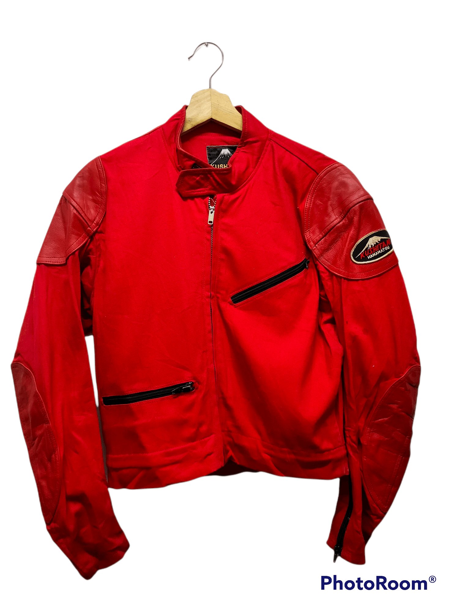 Vintage Khushitani Hamamatsu zip jacket Moto red Size US S / EU 44-46 / 1 - 1 Thumbnail