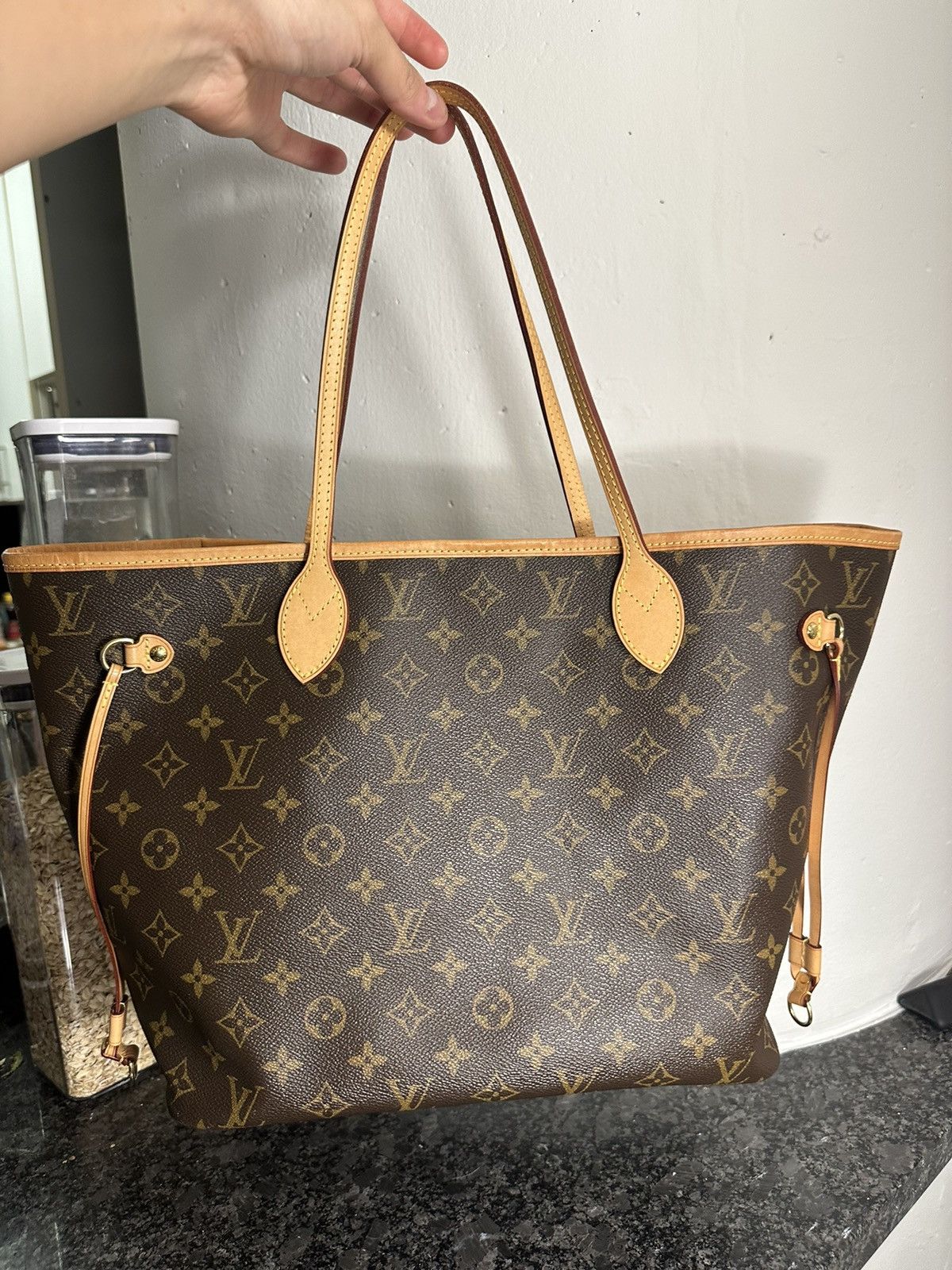 Louis Vuitton Neverfull MM tote with pouch