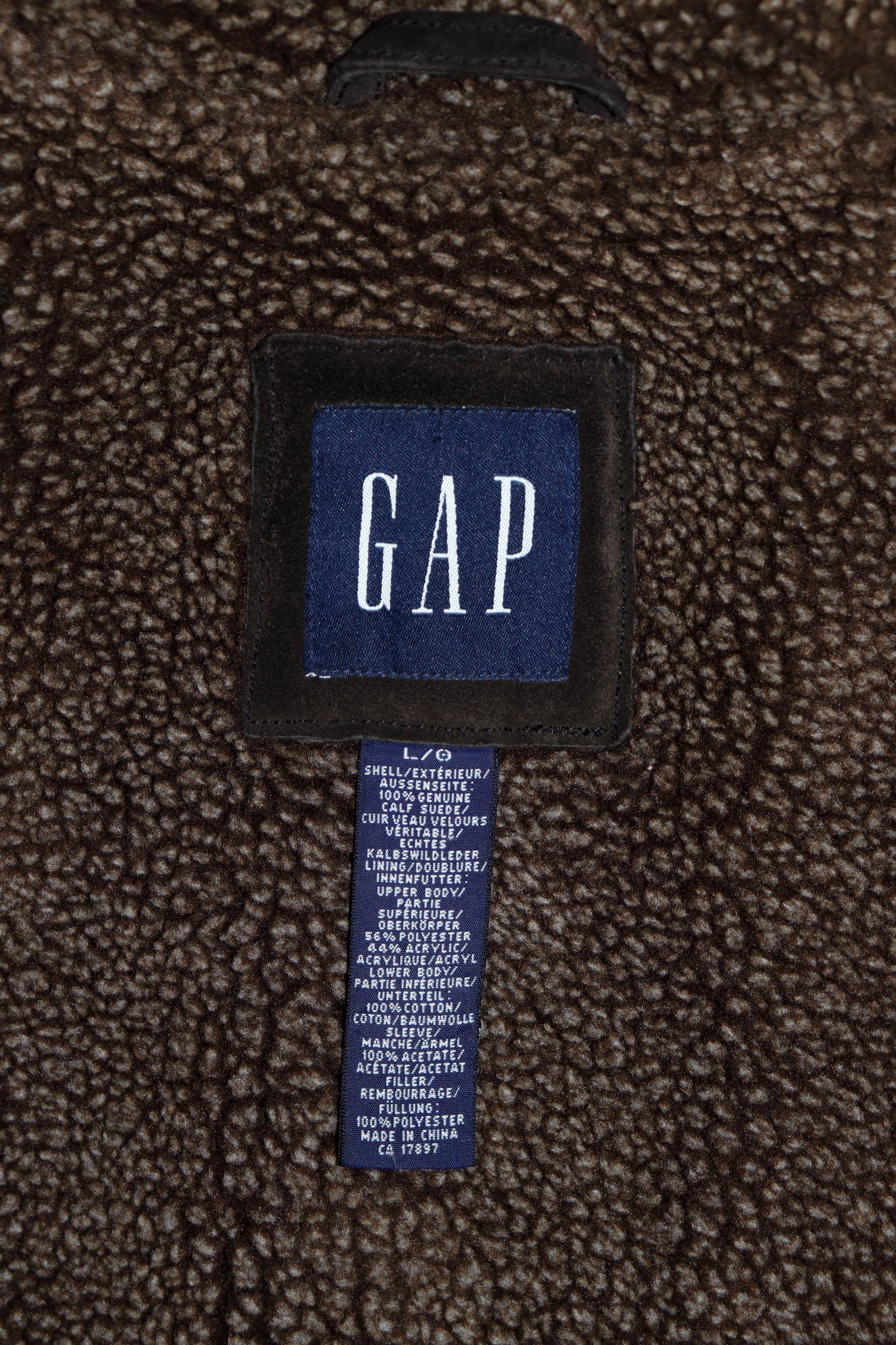 Gap GAP Vintage Dark Brown Calf Suede Leather Sherpa Jacket Coat Size US L / EU 52-54 / 3 - 12 Thumbnail