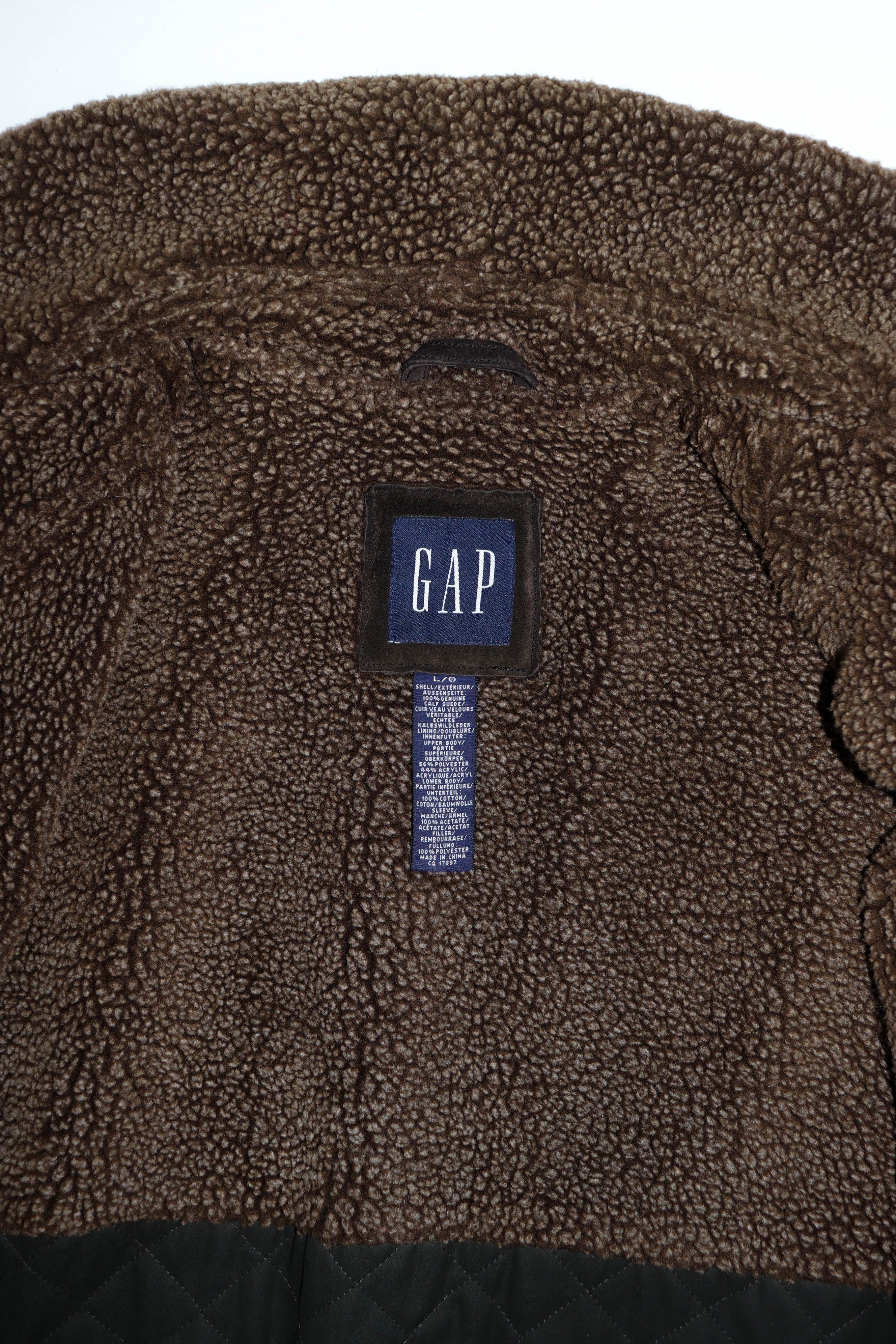 Gap GAP Vintage Dark Brown Calf Suede Leather Sherpa Jacket Coat Size US L / EU 52-54 / 3 - 11 Thumbnail