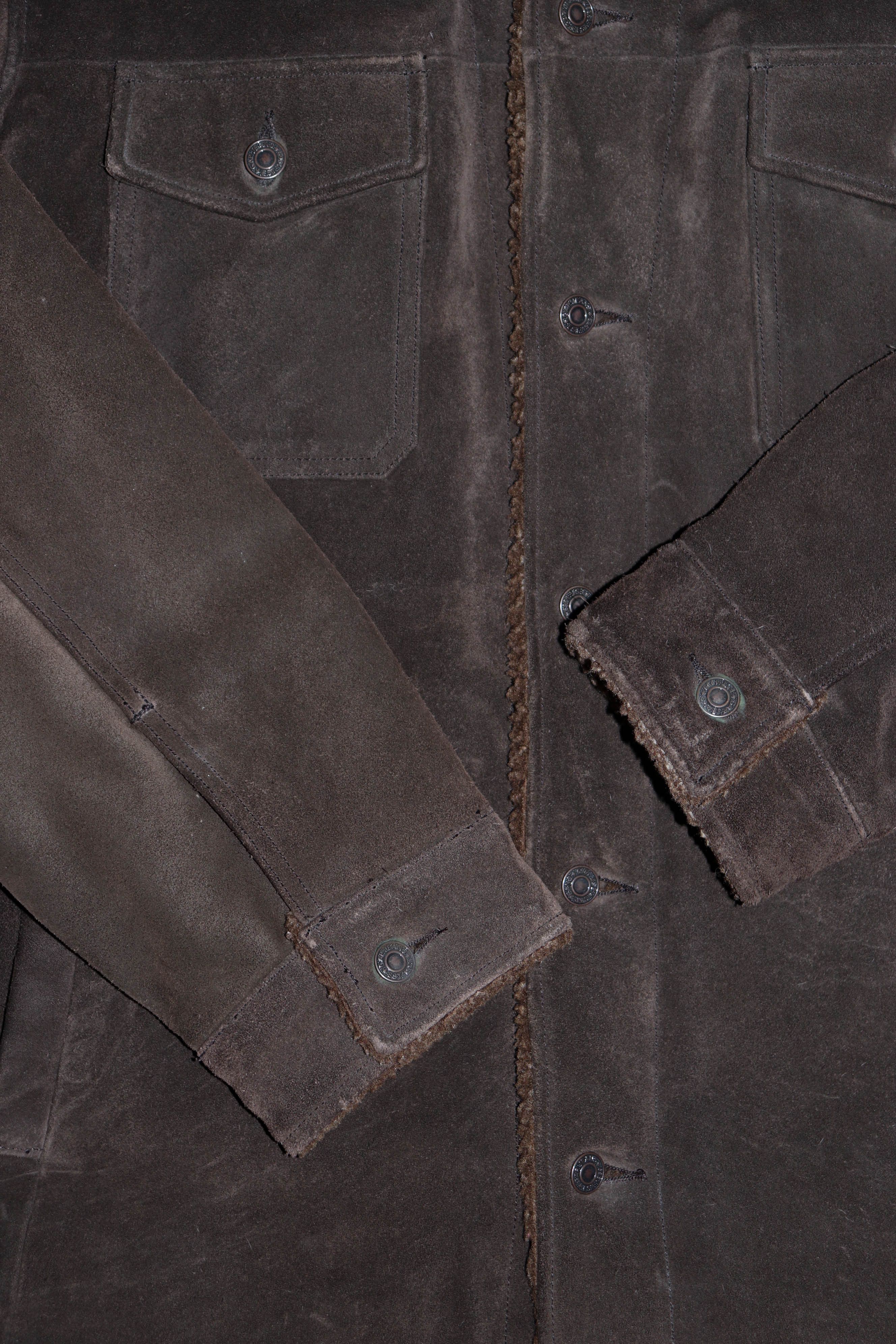 Gap GAP Vintage Dark Brown Calf Suede Leather Sherpa Jacket Coat Size US L / EU 52-54 / 3 - 6 Thumbnail