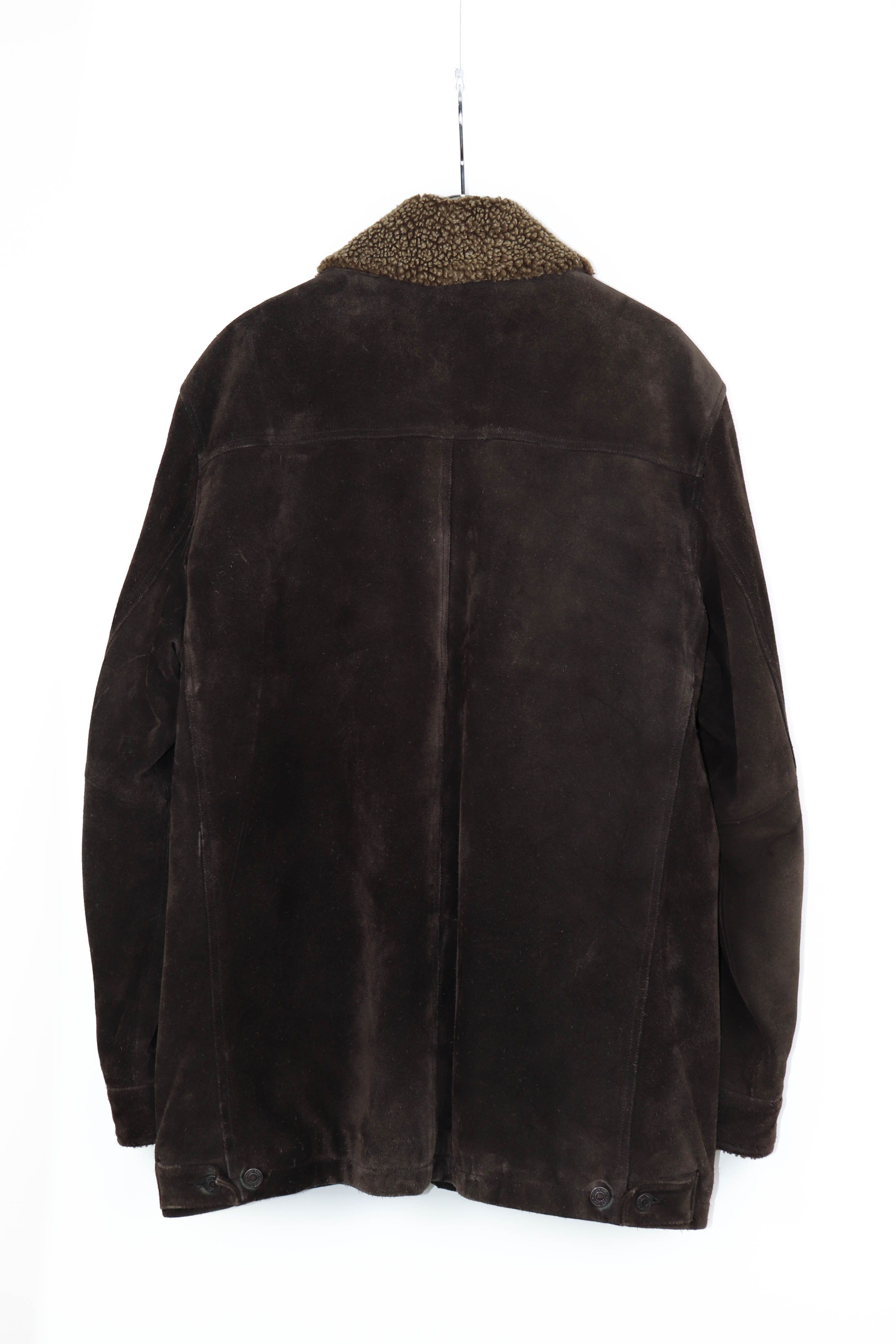 Gap GAP Vintage Dark Brown Calf Suede Leather Sherpa Jacket Coat Size US L / EU 52-54 / 3 - 2 Thumbnail