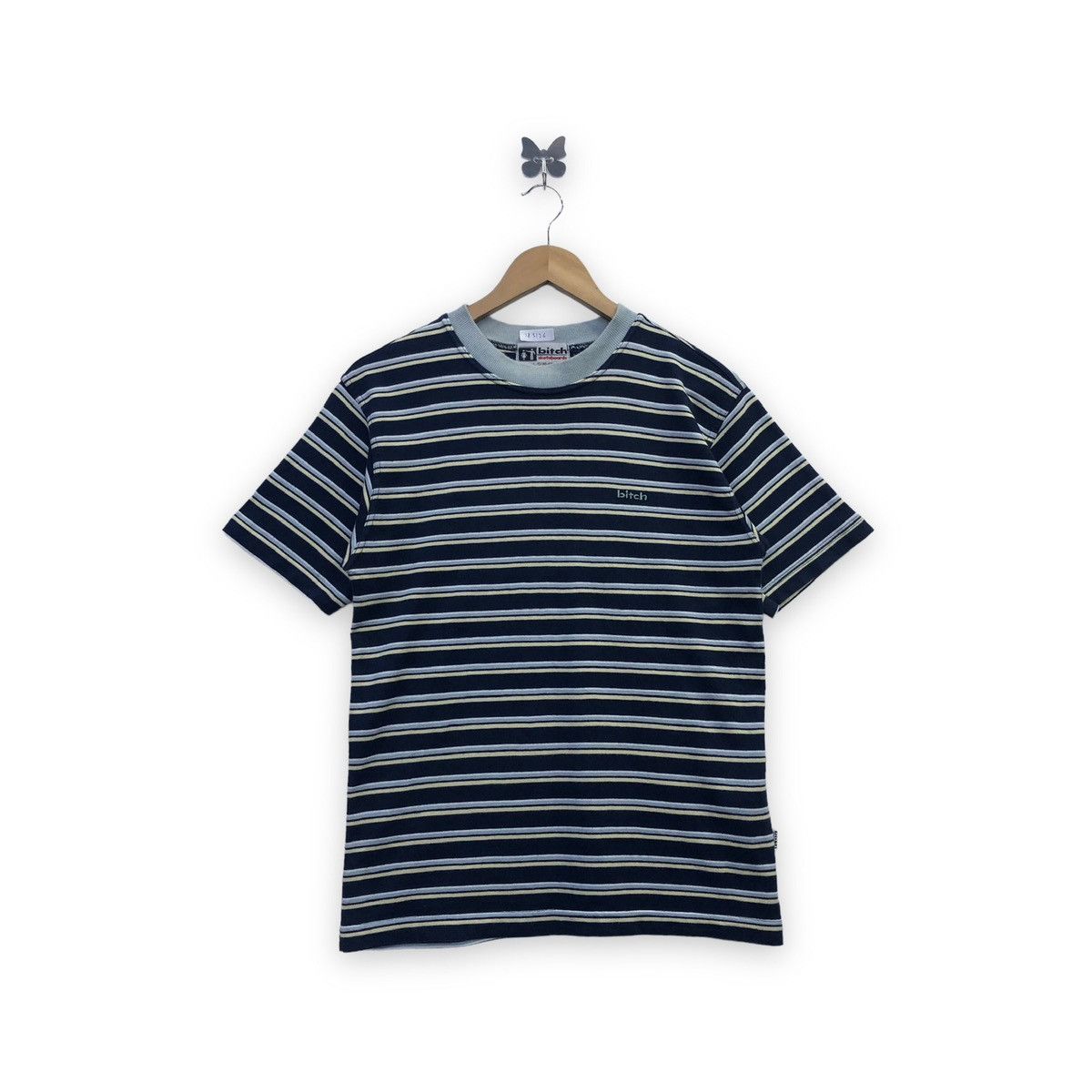 ‘Bitch Skateboard Stripped T-shirt