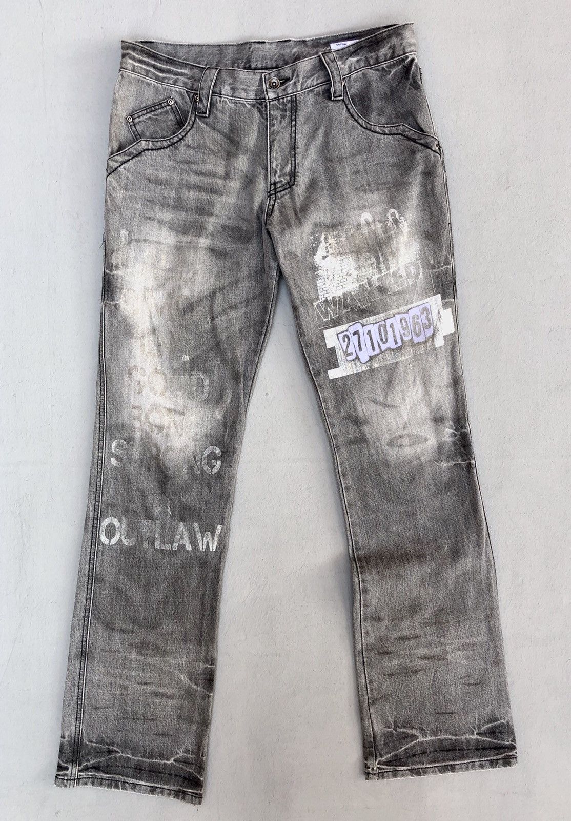 Band Tees × Japanese Brand Semantic Design Punk Style Distress Jeans Size US 33 - 2 Thumbnail