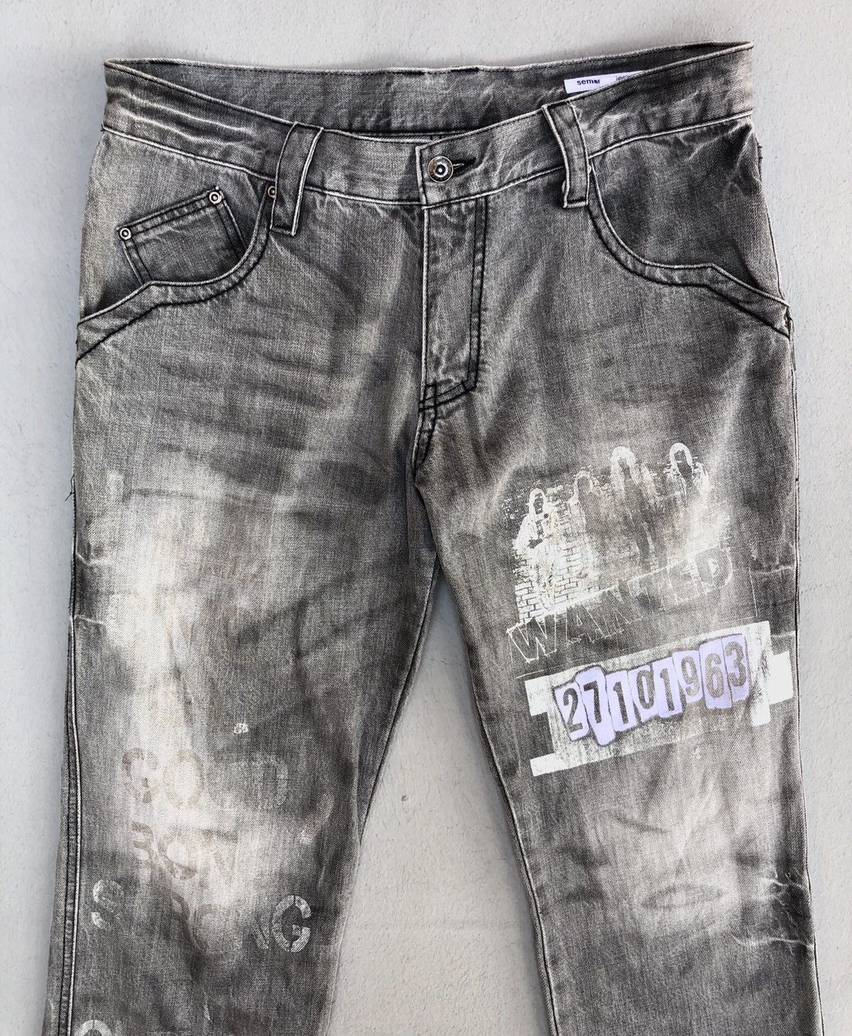 Band Tees × Japanese Brand Semantic Design Punk Style Distress Jeans Size US 33 - 1 Thumbnail