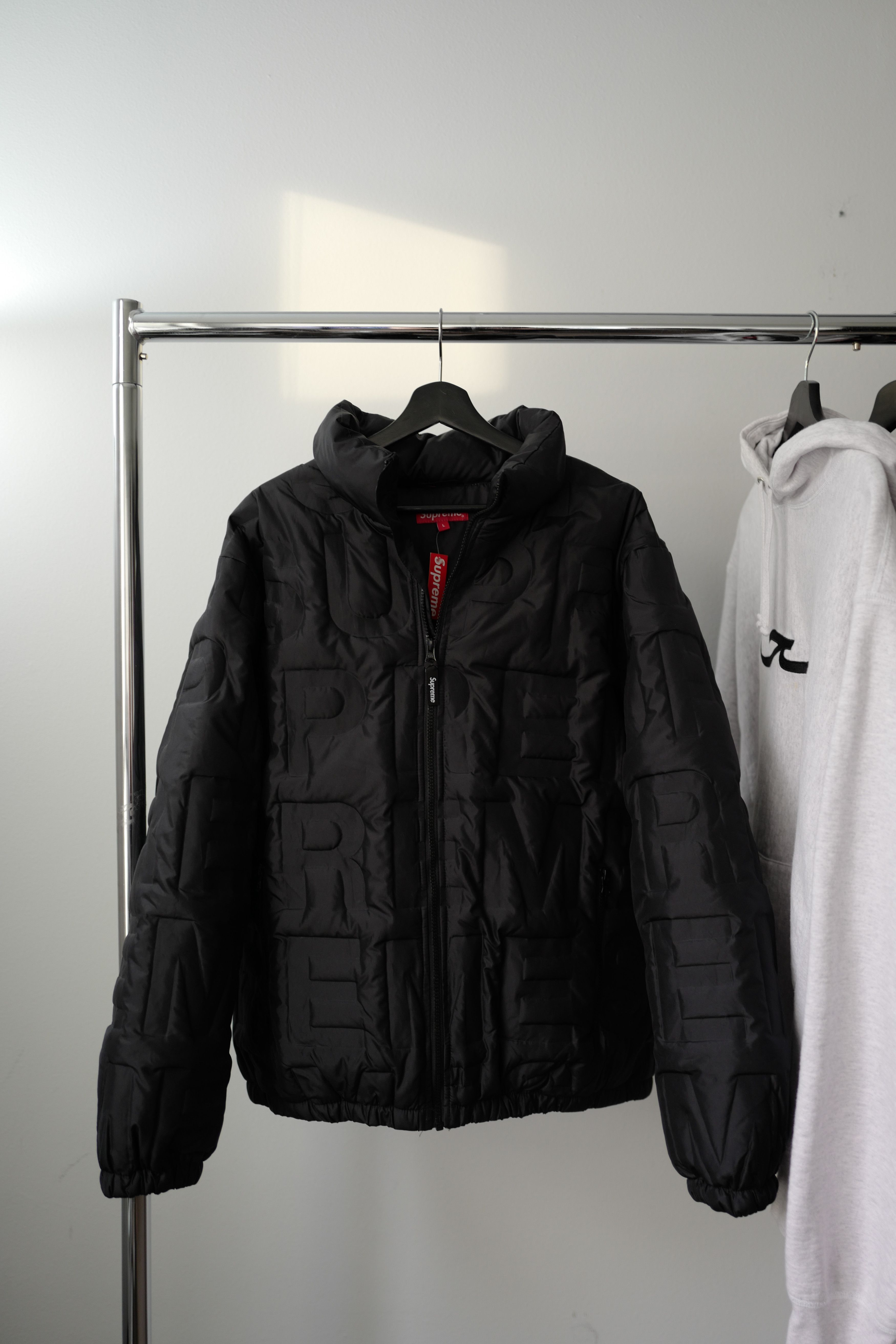 image of Supreme S/s 19 Bonded Logo Jacket in Black, Men's (Size Large)