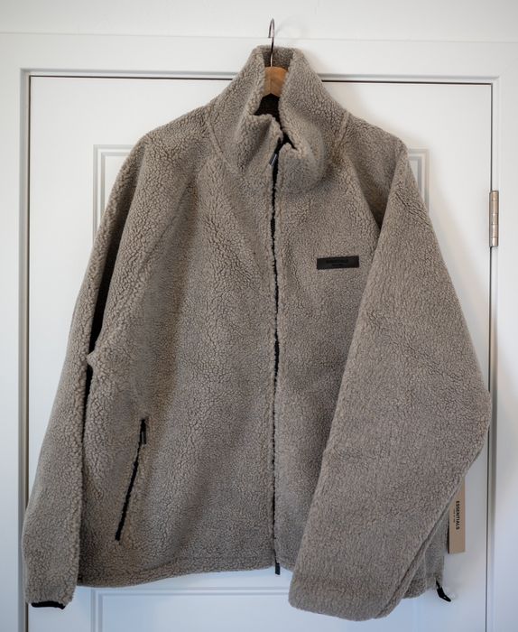 Essentials Men's Full-Zip Polar Fleece Jacket, Oatmeal