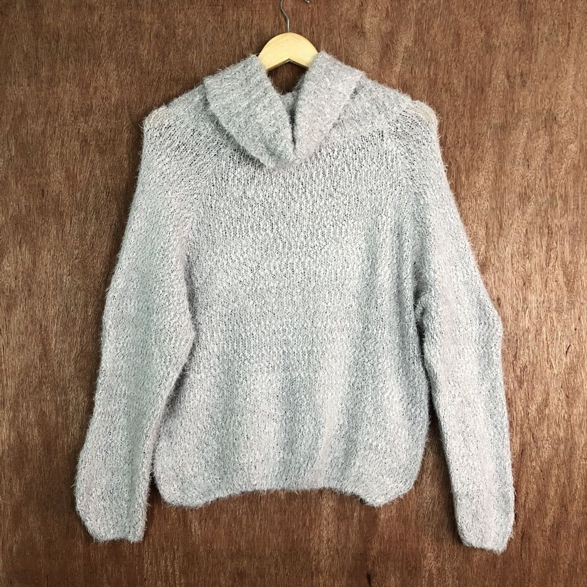 Homespun Knitwear × Japanese Brand Anne Basket Grey Mohair Shag Shaggy knitwear #c354 Size L / US 10 / IT 46 - 9 Thumbnail