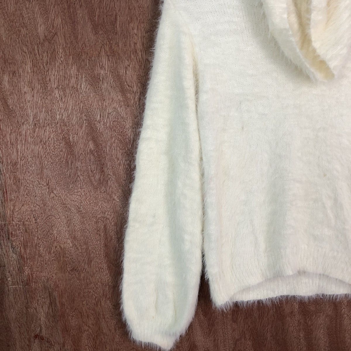 Homespun Knitwear DLL Rag Out Cream fur shag shaggy Mohair Knitwear #c417 Size L / US 10 / IT 46 - 7 Thumbnail