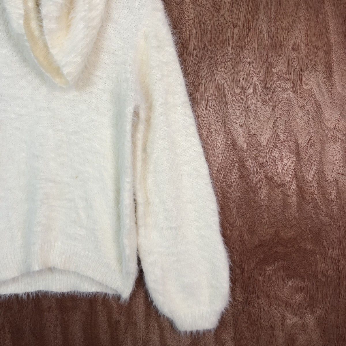 Homespun Knitwear DLL Rag Out Cream fur shag shaggy Mohair Knitwear #c417 Size L / US 10 / IT 46 - 5 Thumbnail